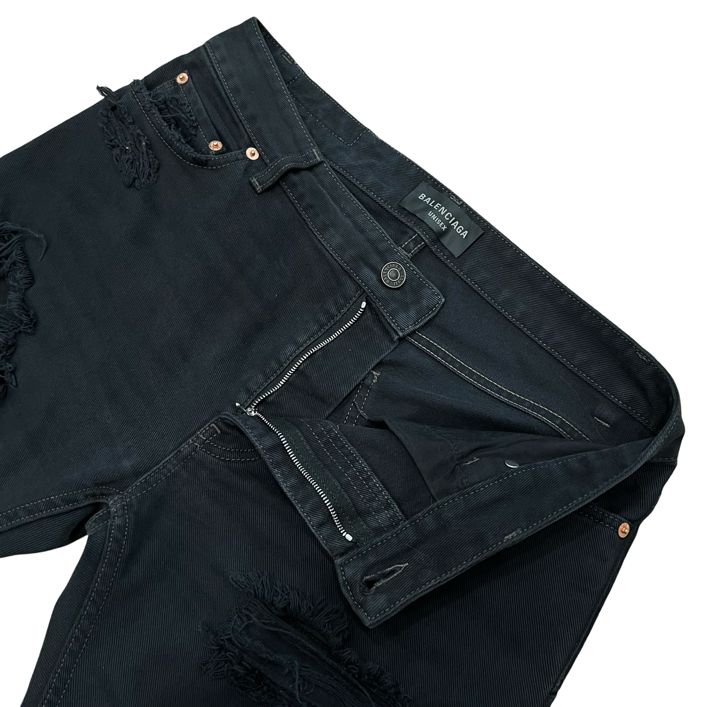 Balenciaga Unisex Distressed Flare Denim Sz M/33