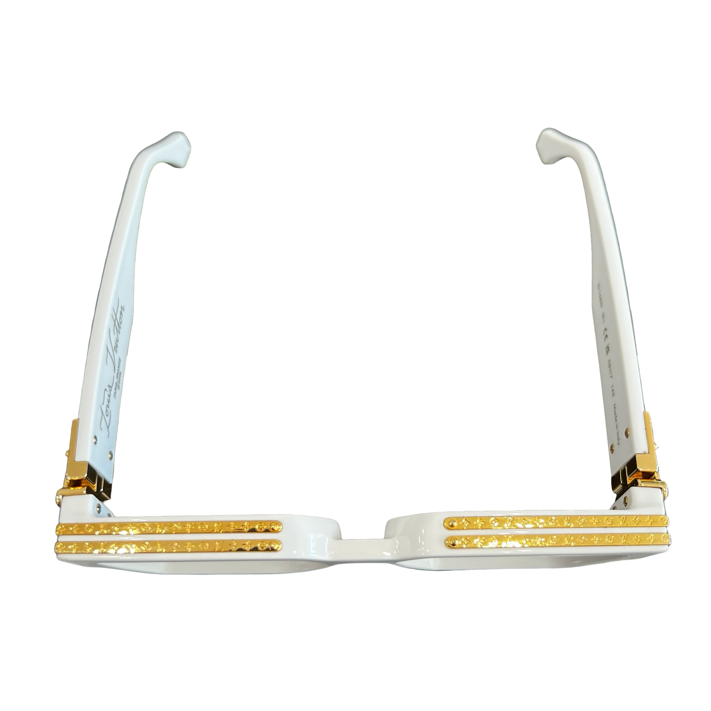 Louis Vuitton White and Gold Millionaires Sunglasses