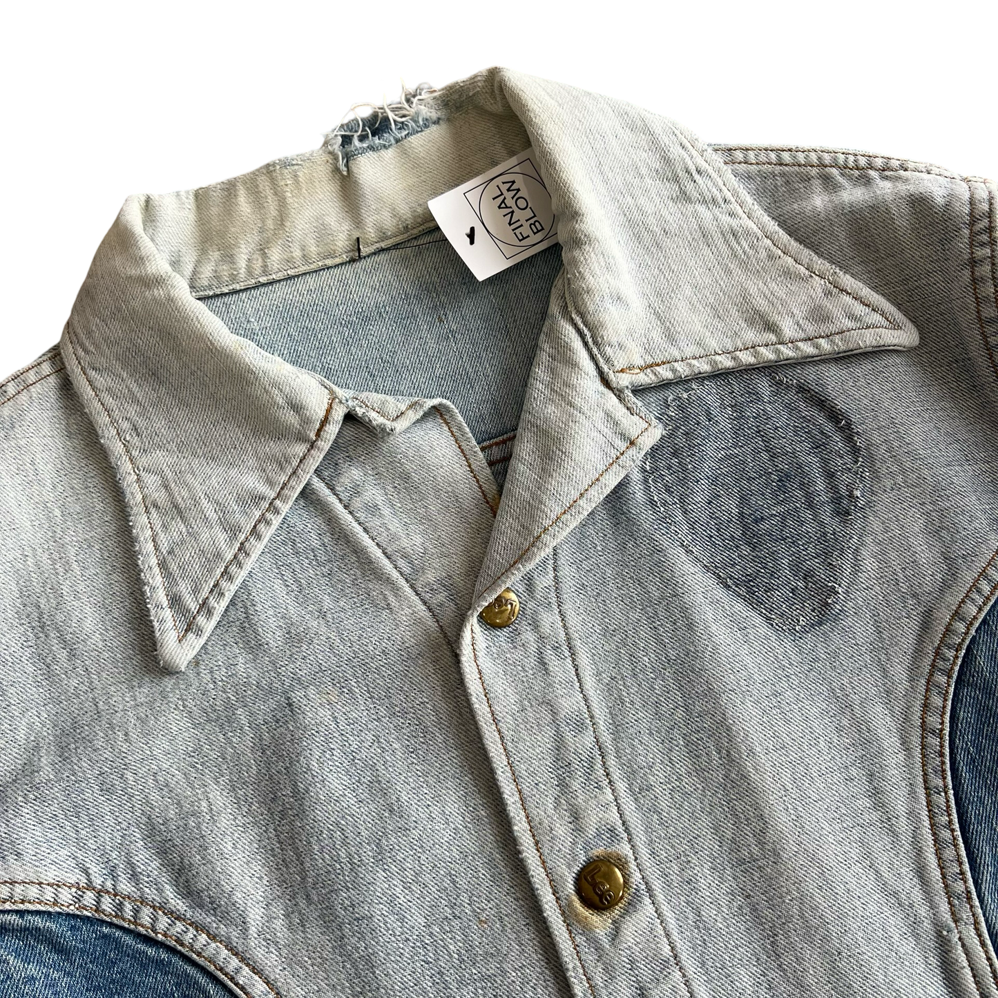 Vintage 1970s Lee Reversible 2 Tone Denim Jacket SZ M