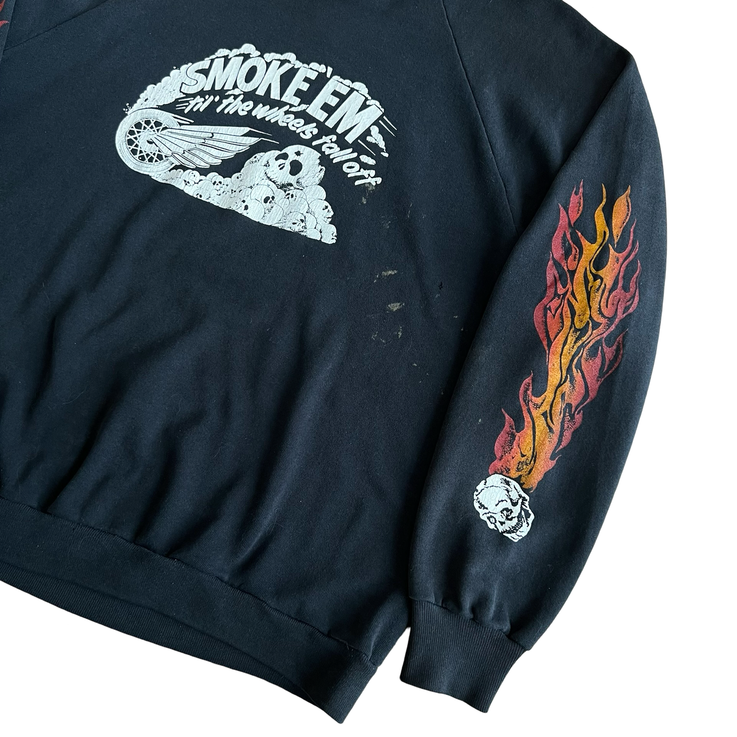 Vintage 80s Custom Cycles Smoke Em Bikers Only Crewneck Sweater SZ XXL