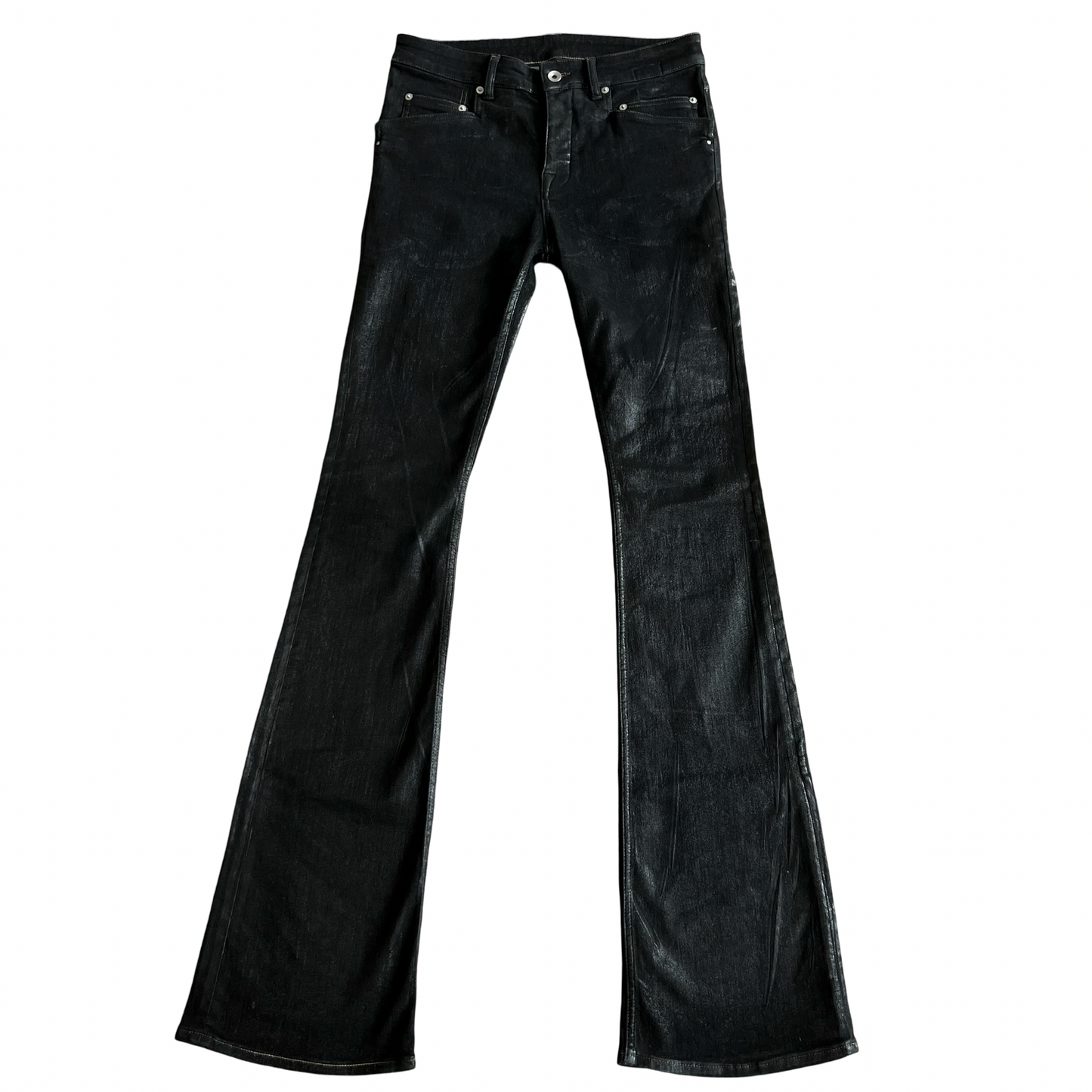 Rick Owens Foil Waxed Tyrone Bootcut Jeans SZ 30