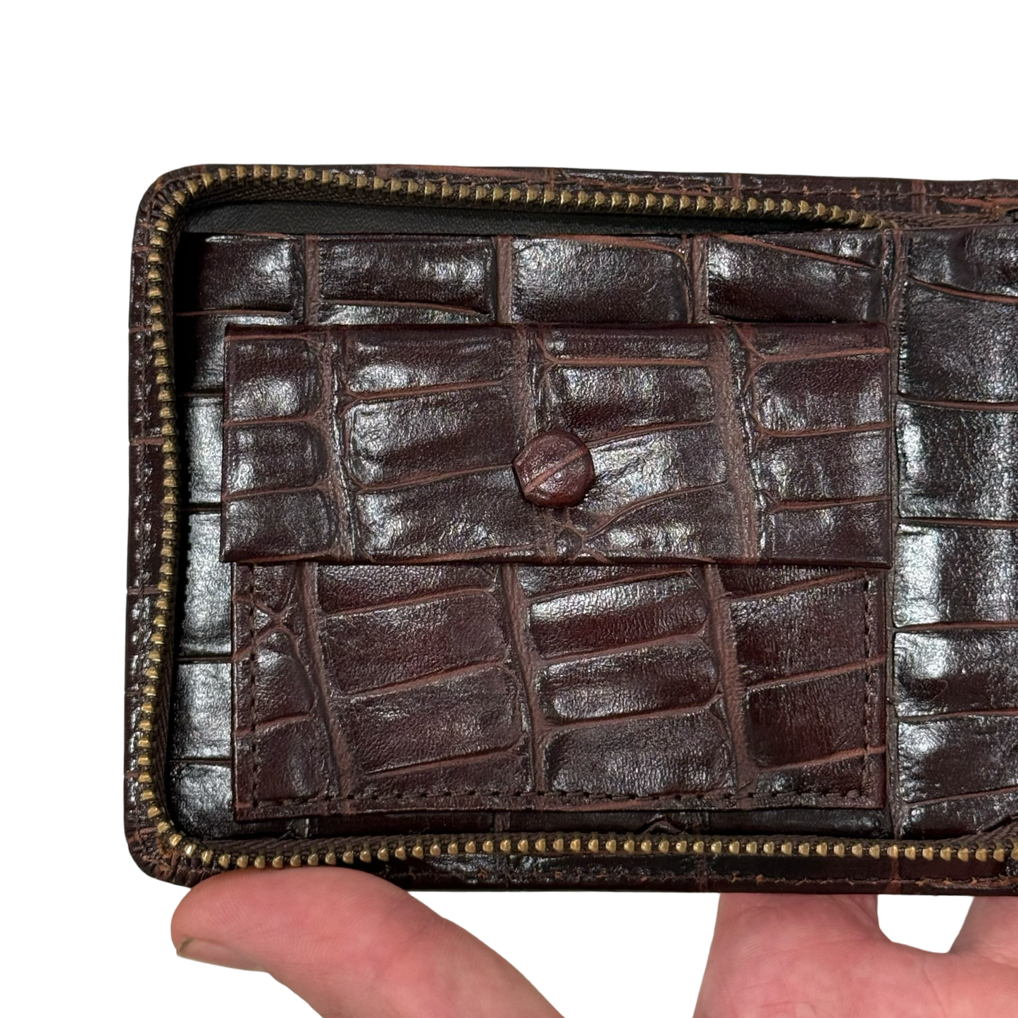 Comme des garçons Croc Embossed Leather Wallet