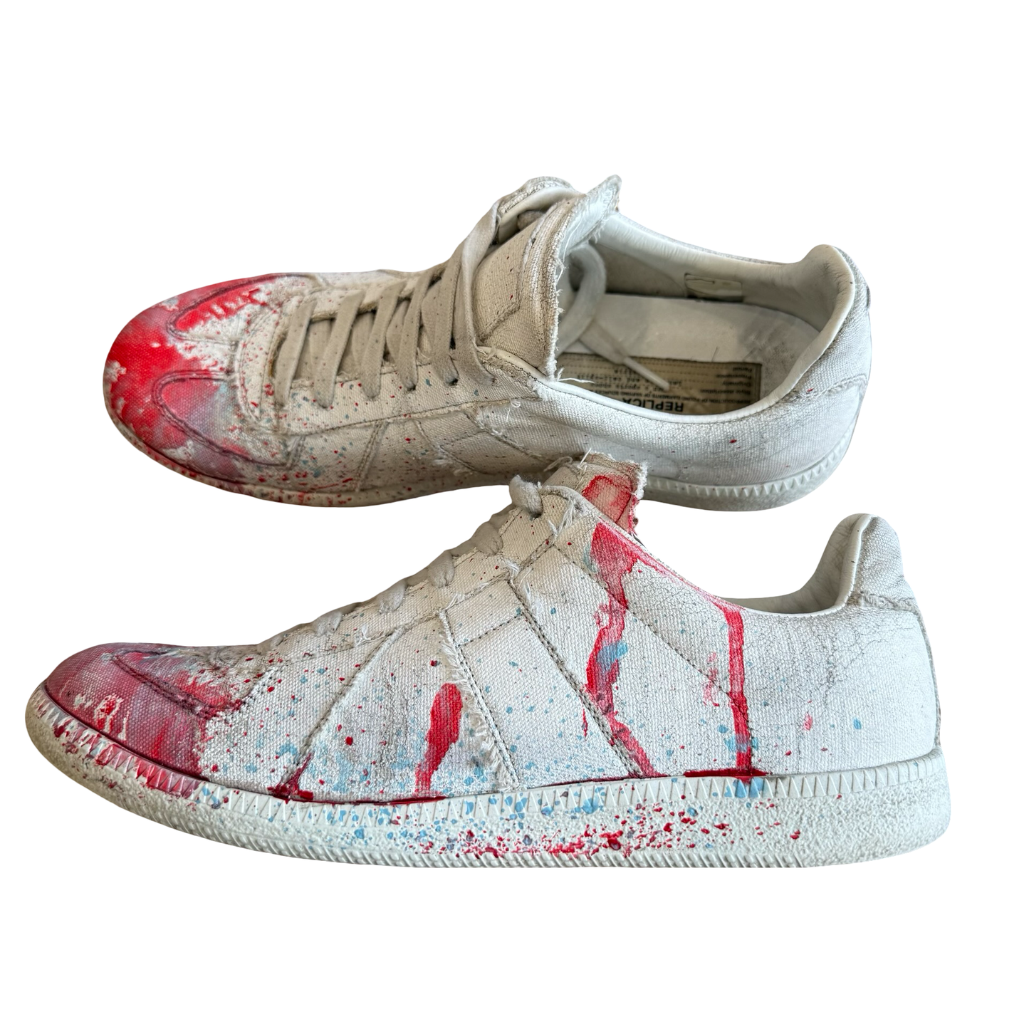 Margiela Paint Splatter Canvas GAT Sneaker SZ 41