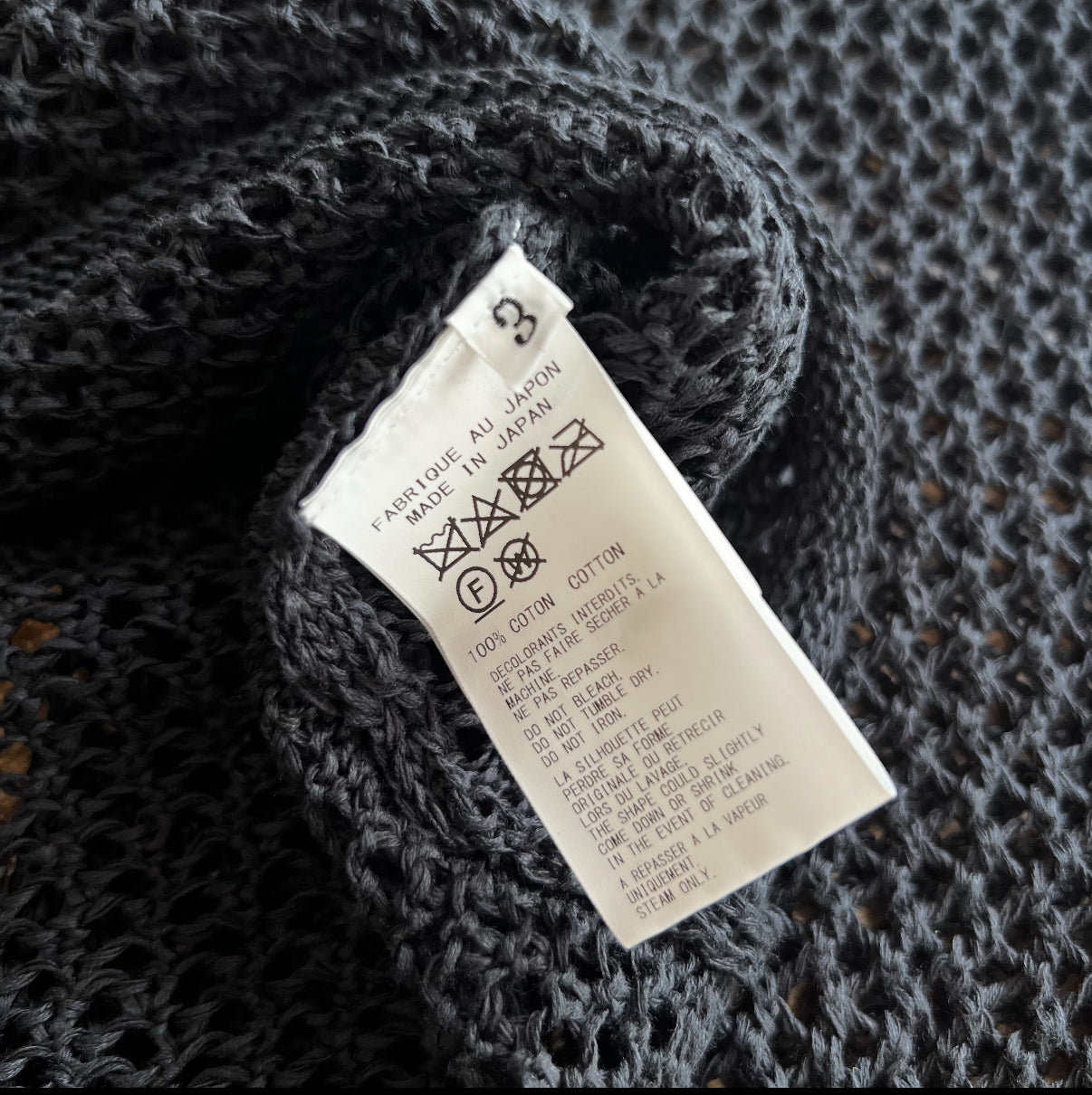 Yohji Yamamoto Loose Gauge Asymmetric Knit Sweater SZ
