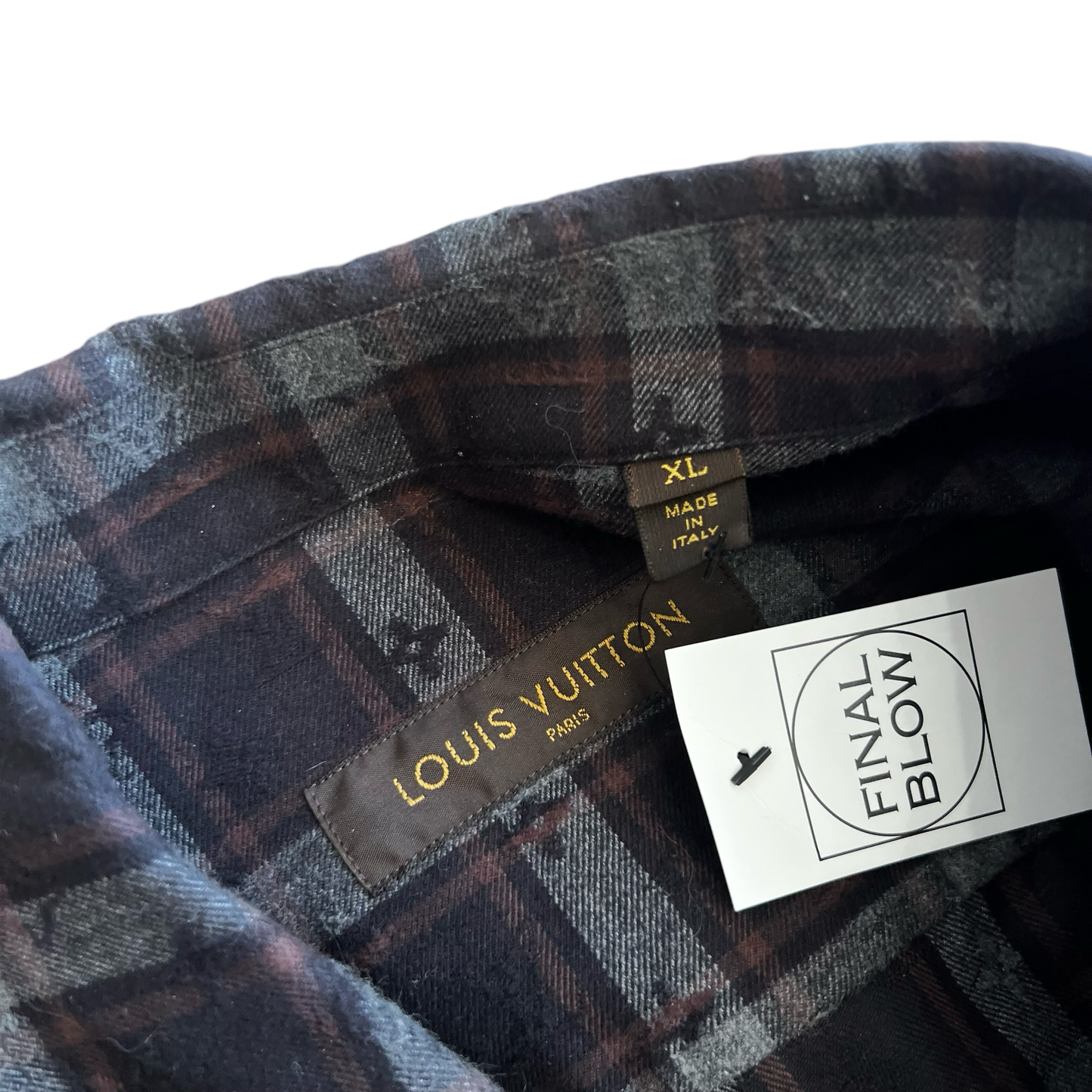 Louis Vuitton Monogram Flannel Button Up Shirt FW15 SZ XL