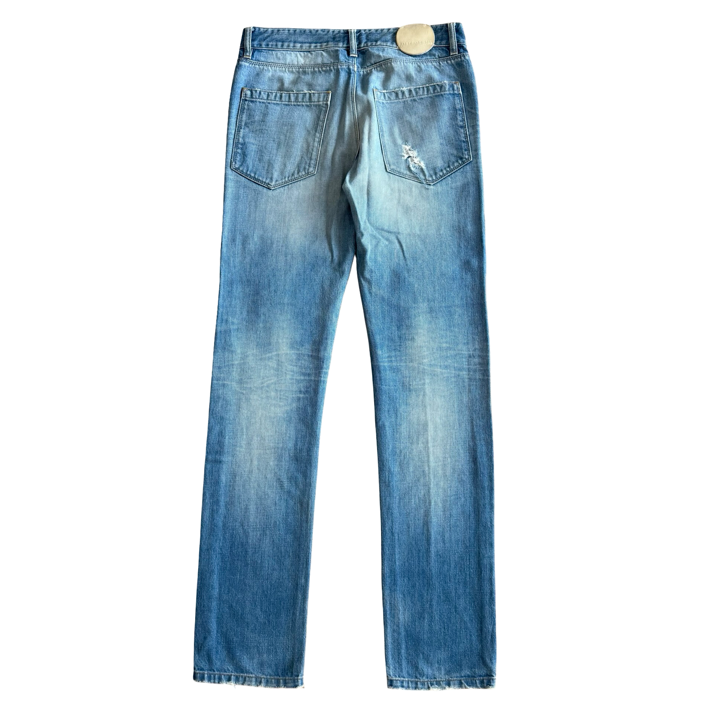 Raf By Raf Simons Light Wash Distressed Denim SZ 32