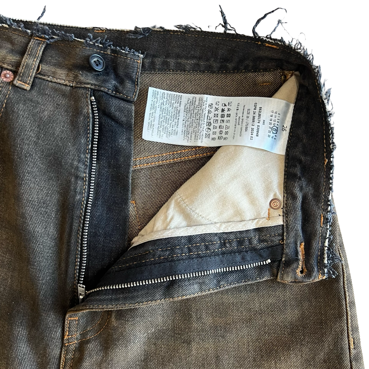 Margiela MM6 Distressed Wide Leg Denim SZ 26