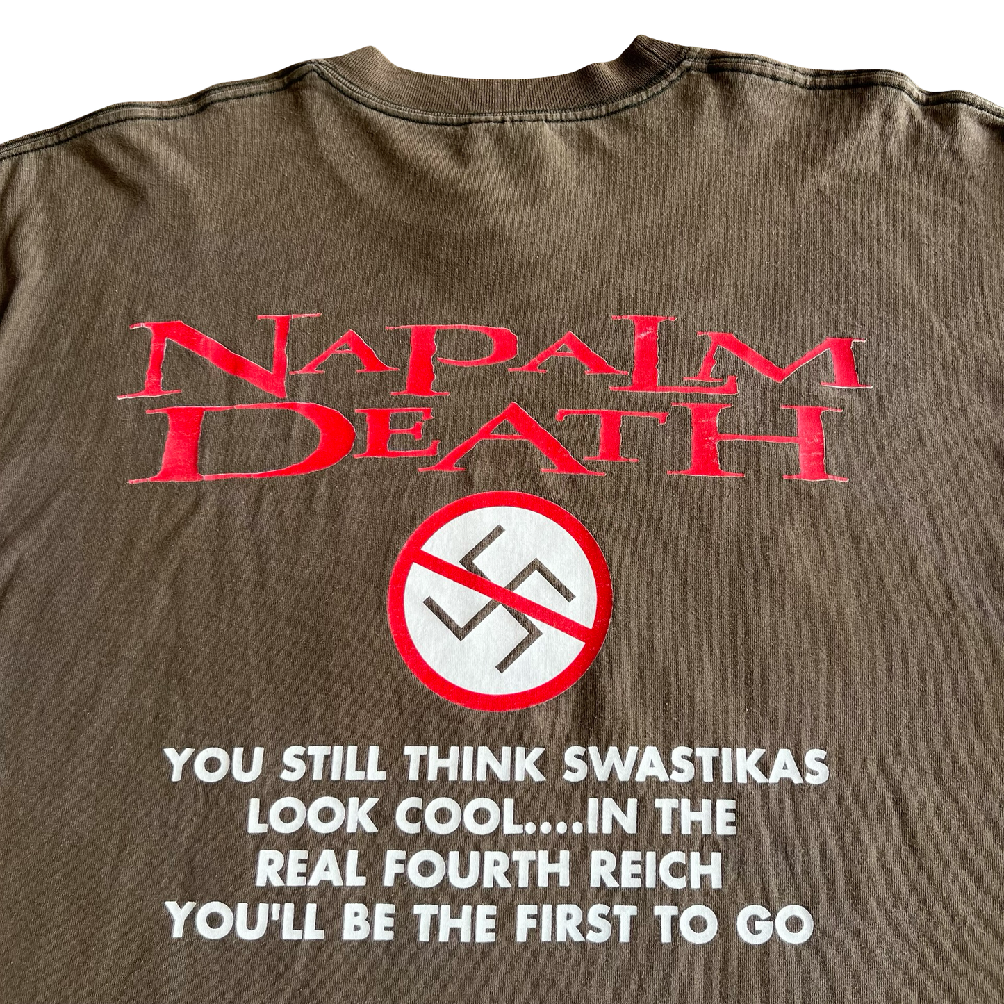 Vintage 90s Napalm Death"Nazi Punks Fuck Off" T-Shirt SZ XL