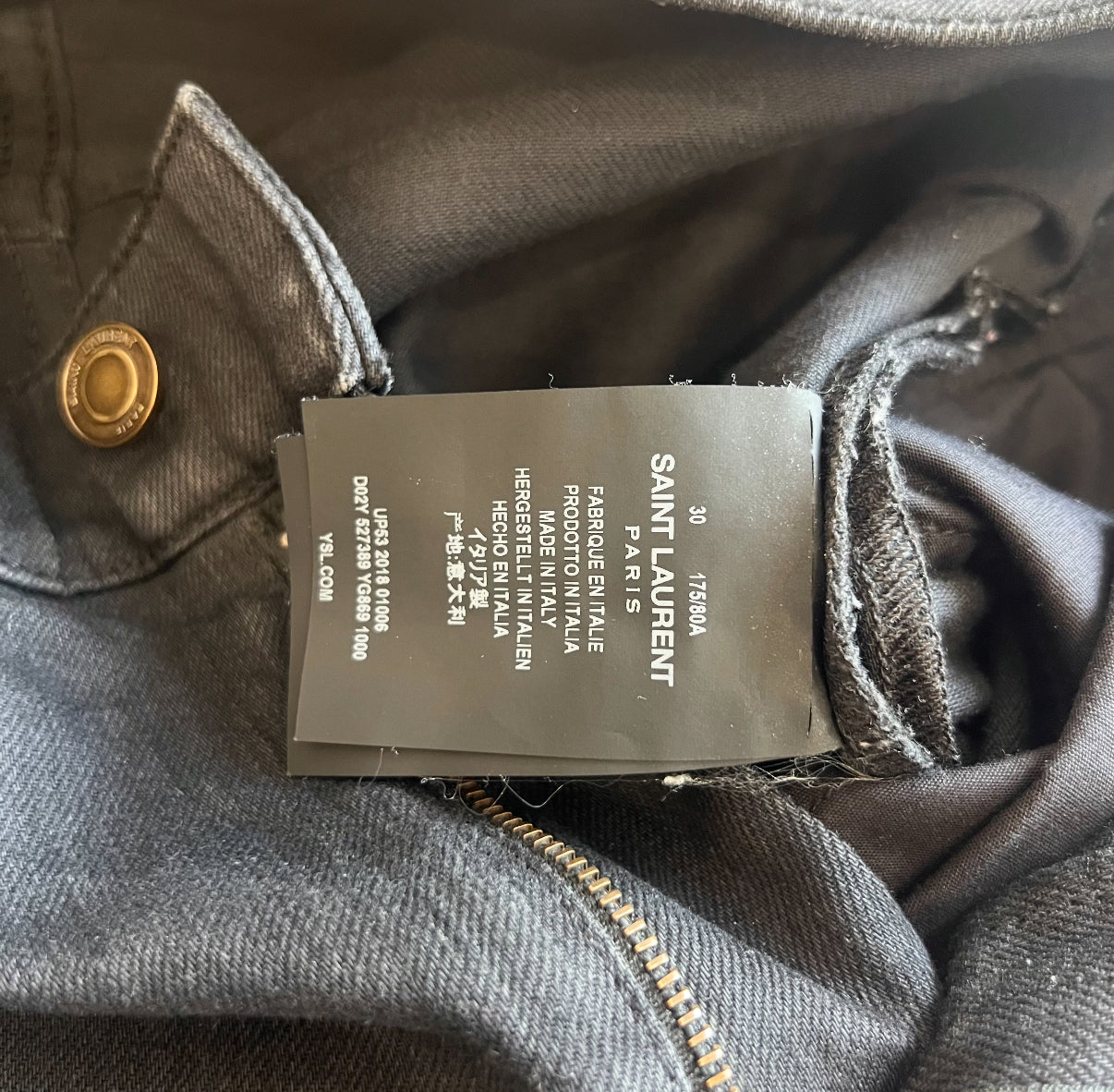 Saint Laurent Black D02 Denim Sz 30