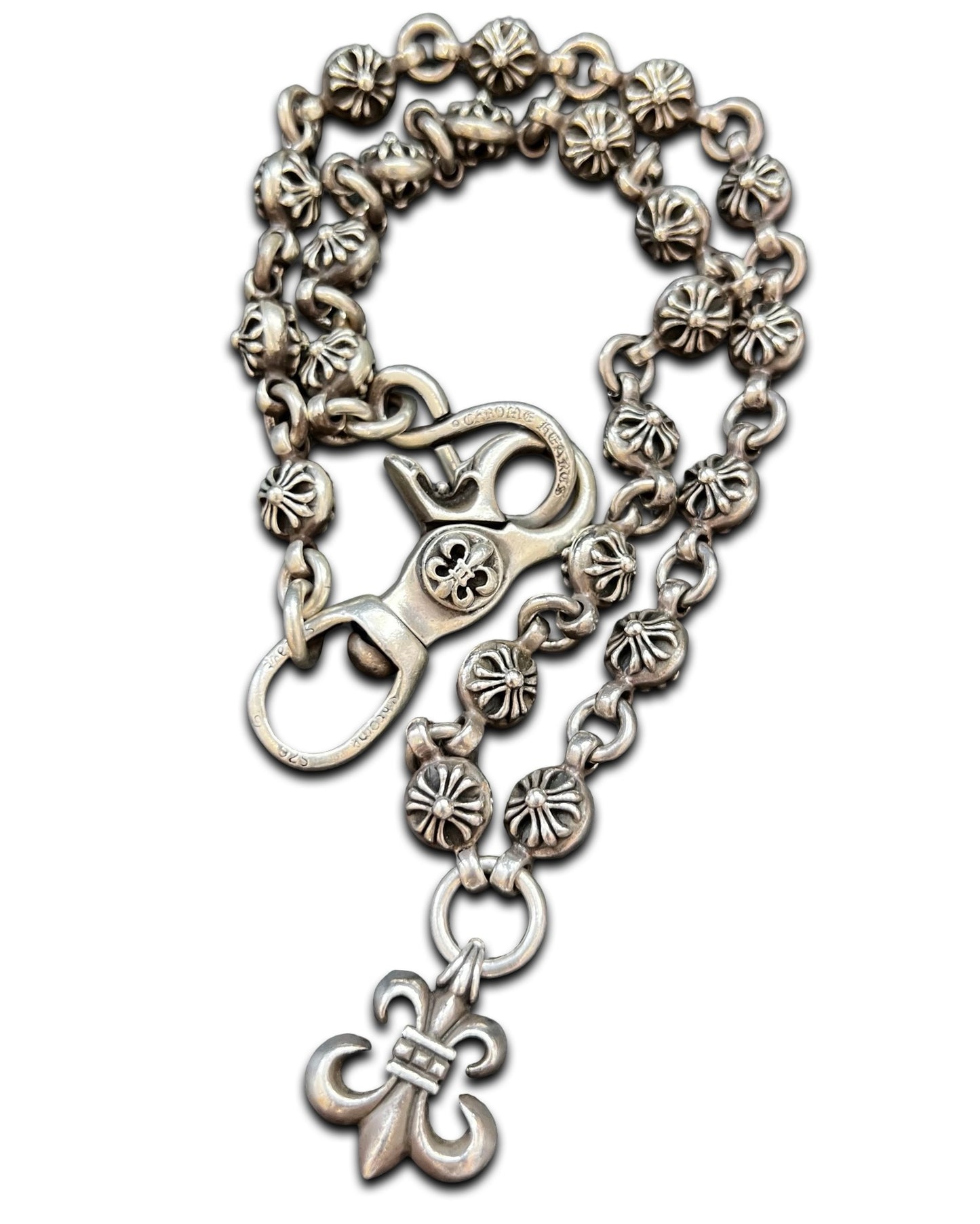 Chrome Hearts Plus Ball Fleur Pendant Wallet Chain