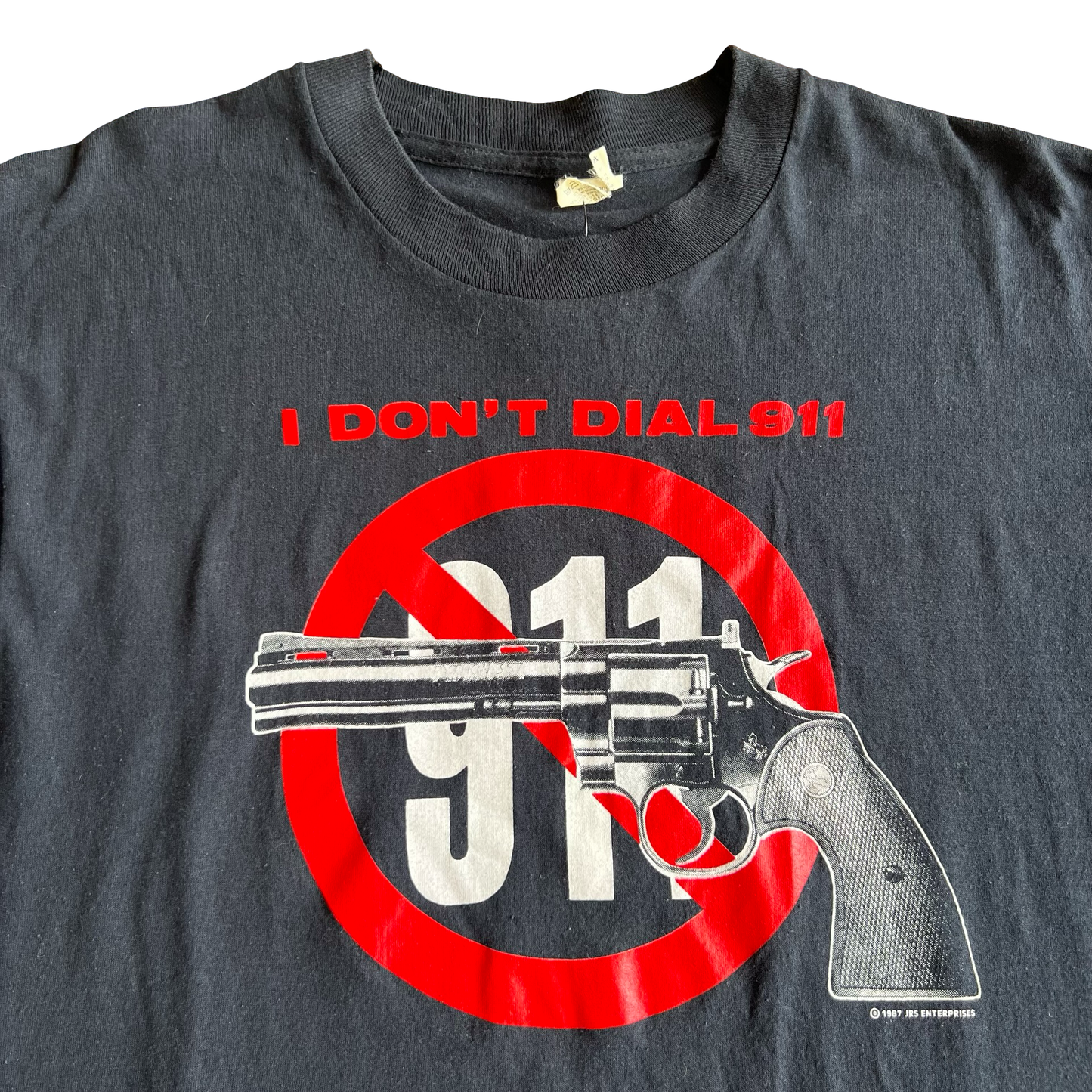 Vintage 80s I Don’t Dial 911 Revolver JRS T-Shirt SZ XL