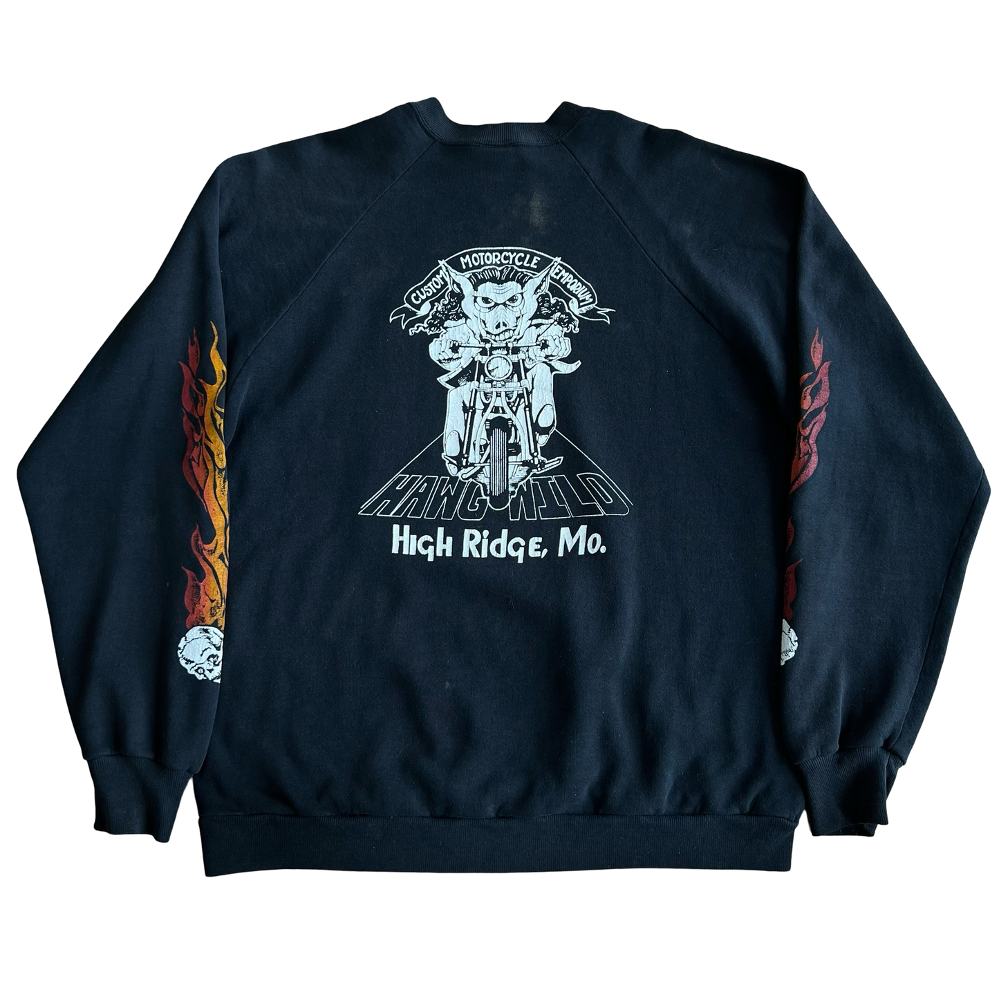 Vintage 80s Custom Cycles Smoke Em Bikers Only Crewneck Sweater SZ XXL