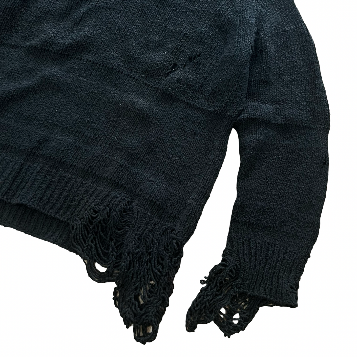 Number (N)ine "Touch Me I'm Sick" Black Distressed Knit Sweater AW03 SZ 3