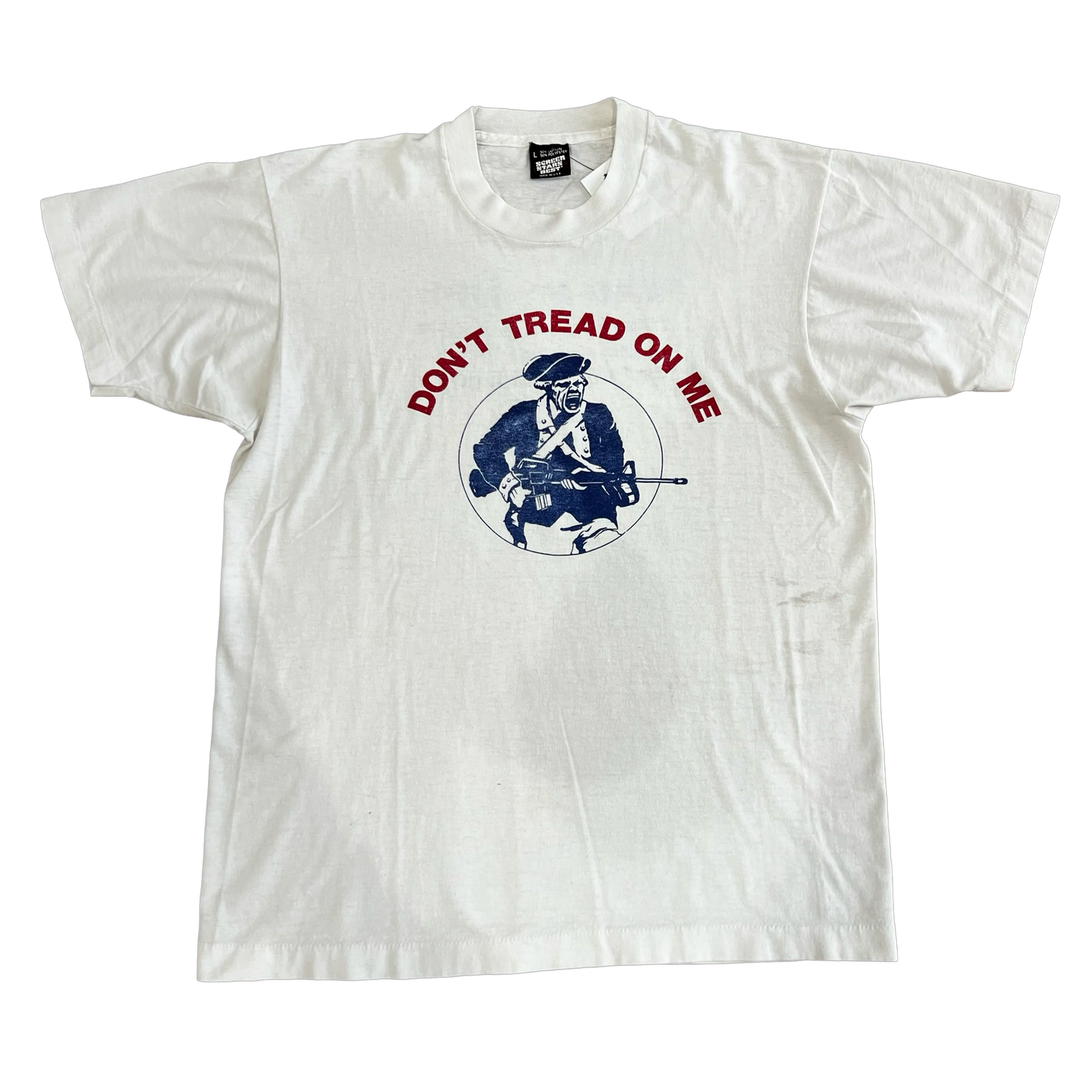 Vintage 90s Don't Tread On Me Machine Gun T-Shirt SZ L