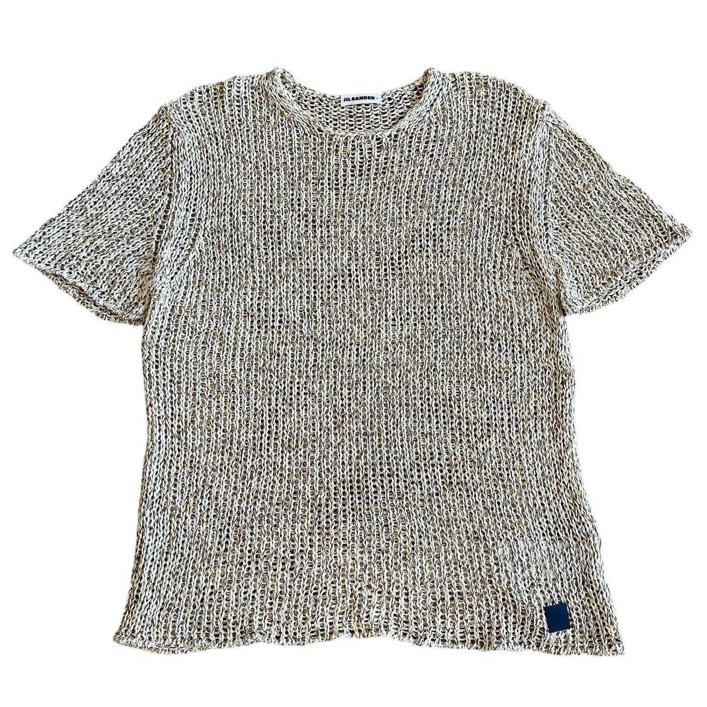 Jil Sander Open Knit Sheer Short Sleeve Shirt SZ 48