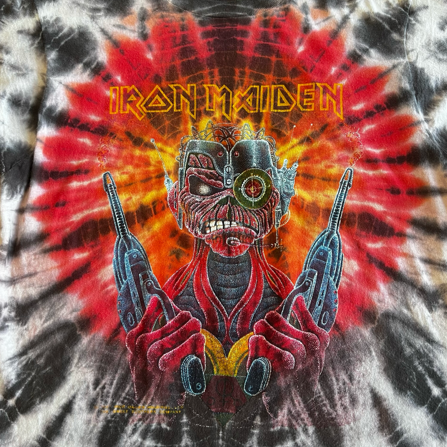 Vintage 80s Iron Maiden Eddie Symmetria Tie Dye 1987 T-Shirt SZ L