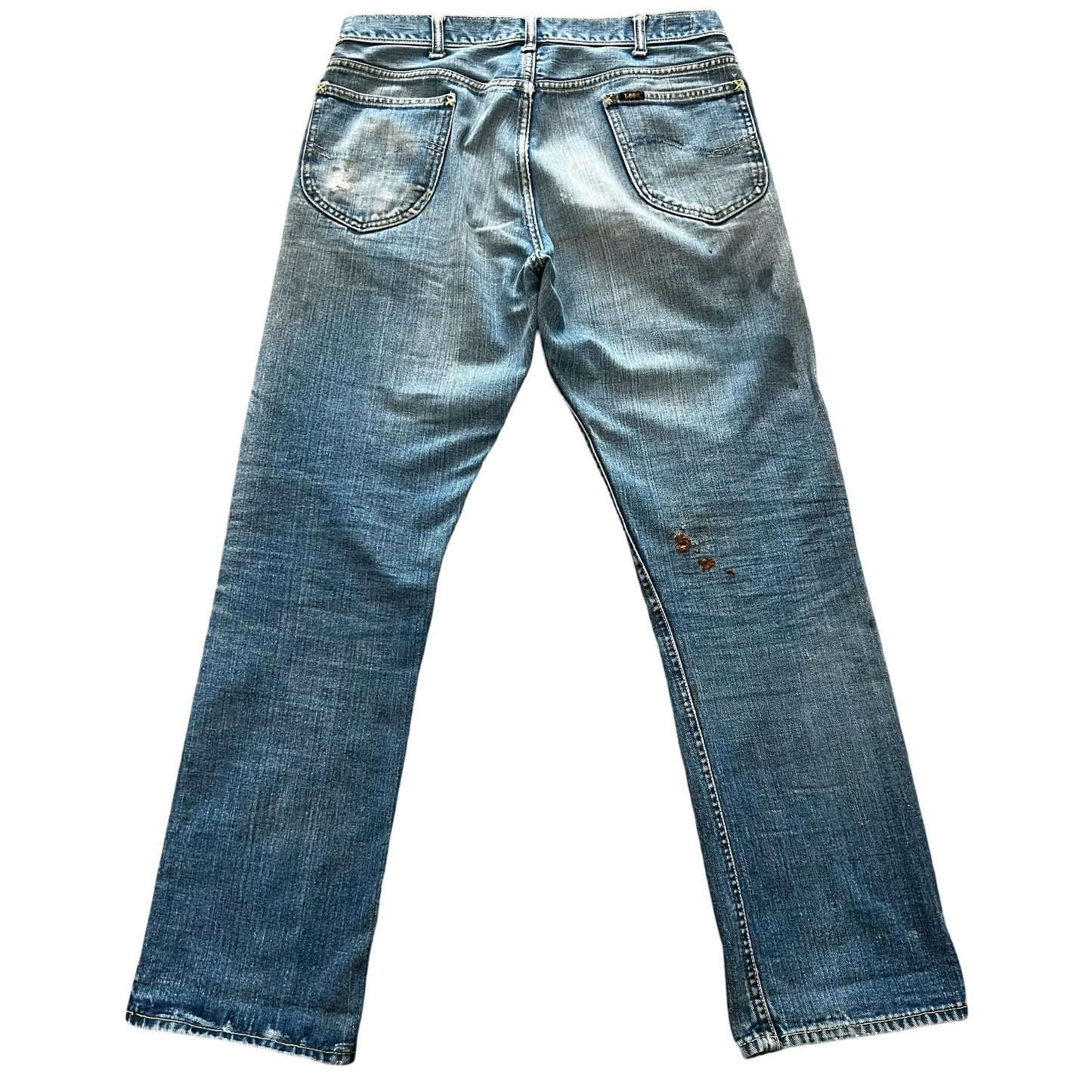 Vintage 1960s Lee Riders Sanforized Selvedge Mud Wash Repaired Denim SZ 33