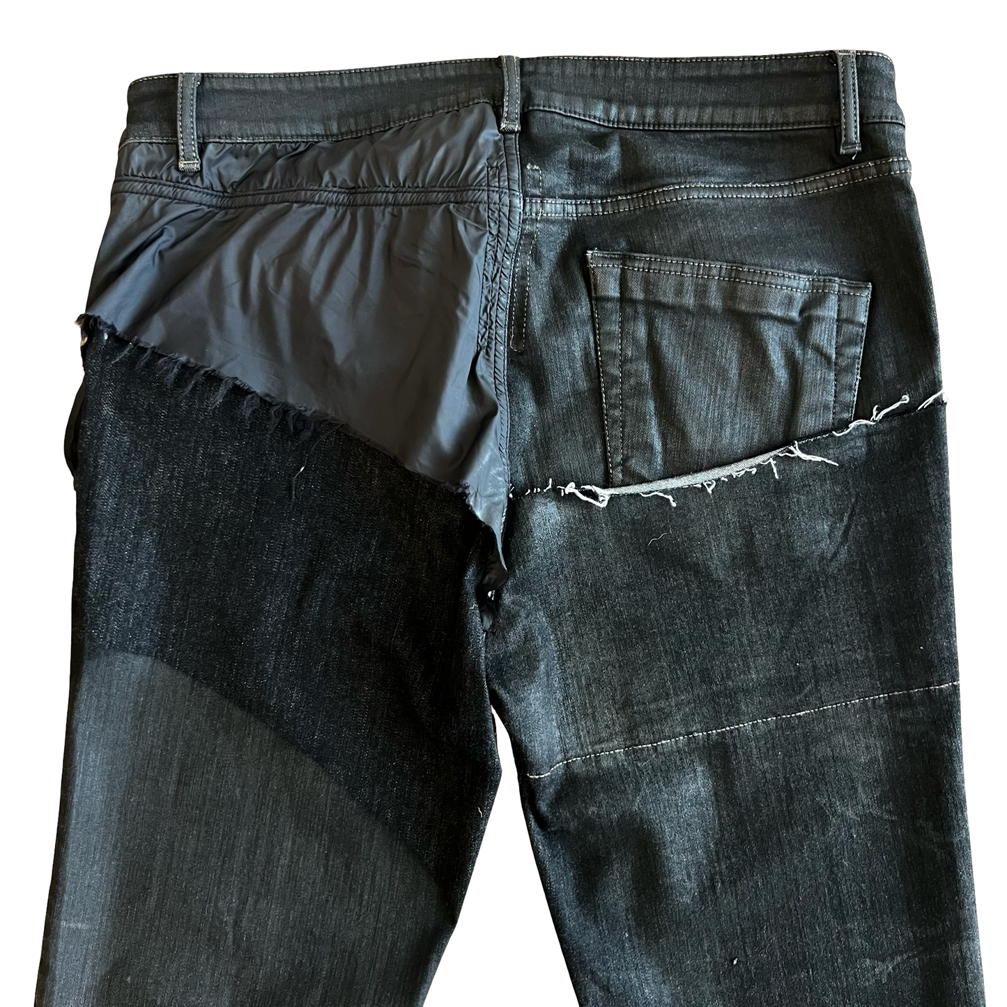 Rick Owens Tyrone Cut Paneled Denim SZ 36