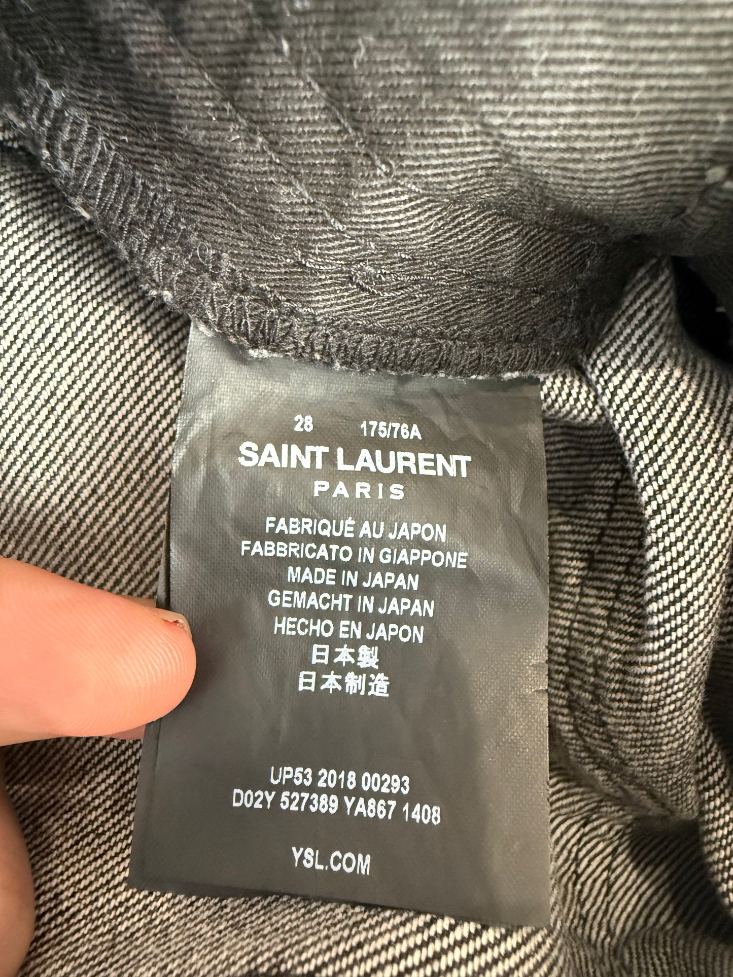 Saint Laurent Black Waxed D02 Denim SZ 28