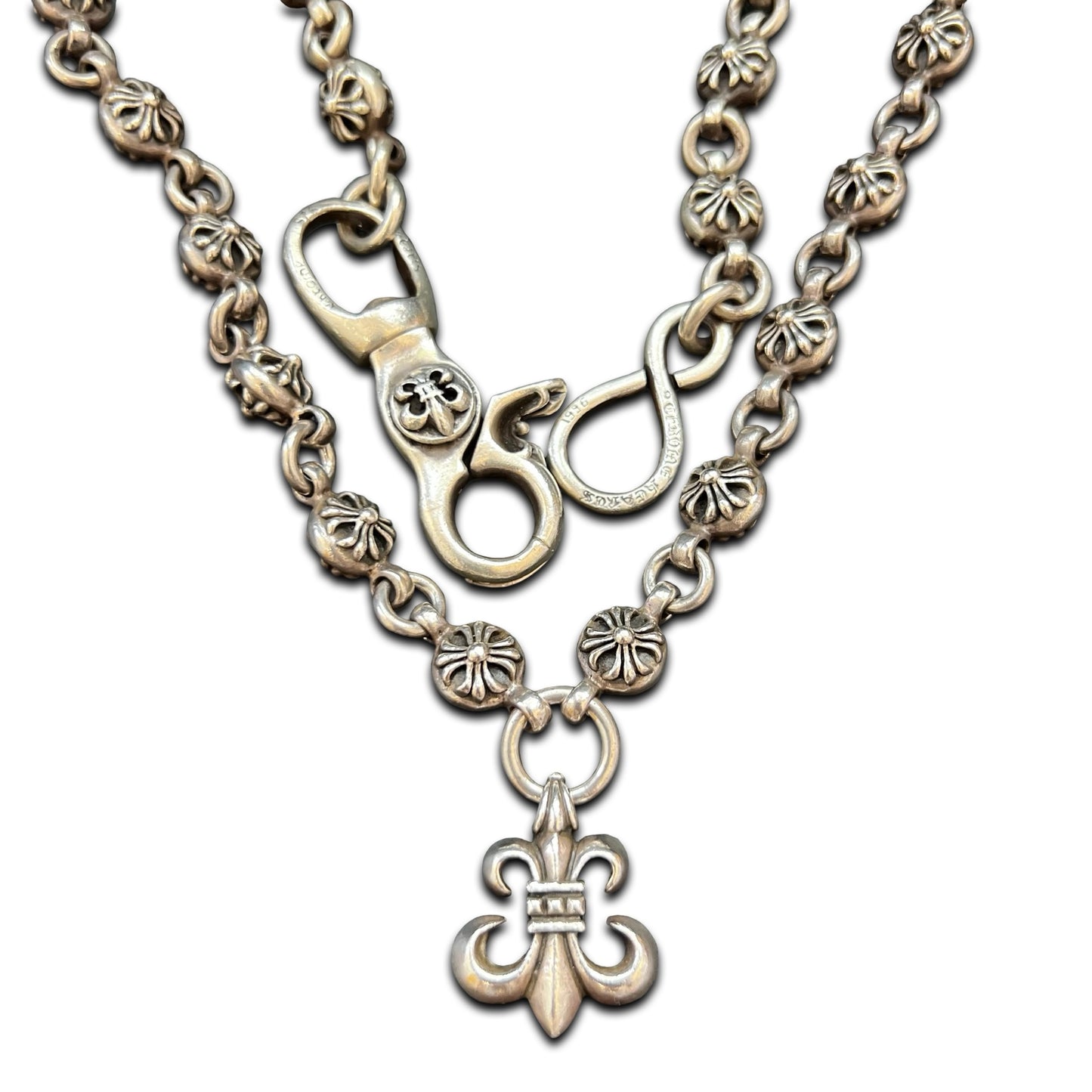 Chrome Hearts Plus Ball Fleur Pendant Wallet Chain