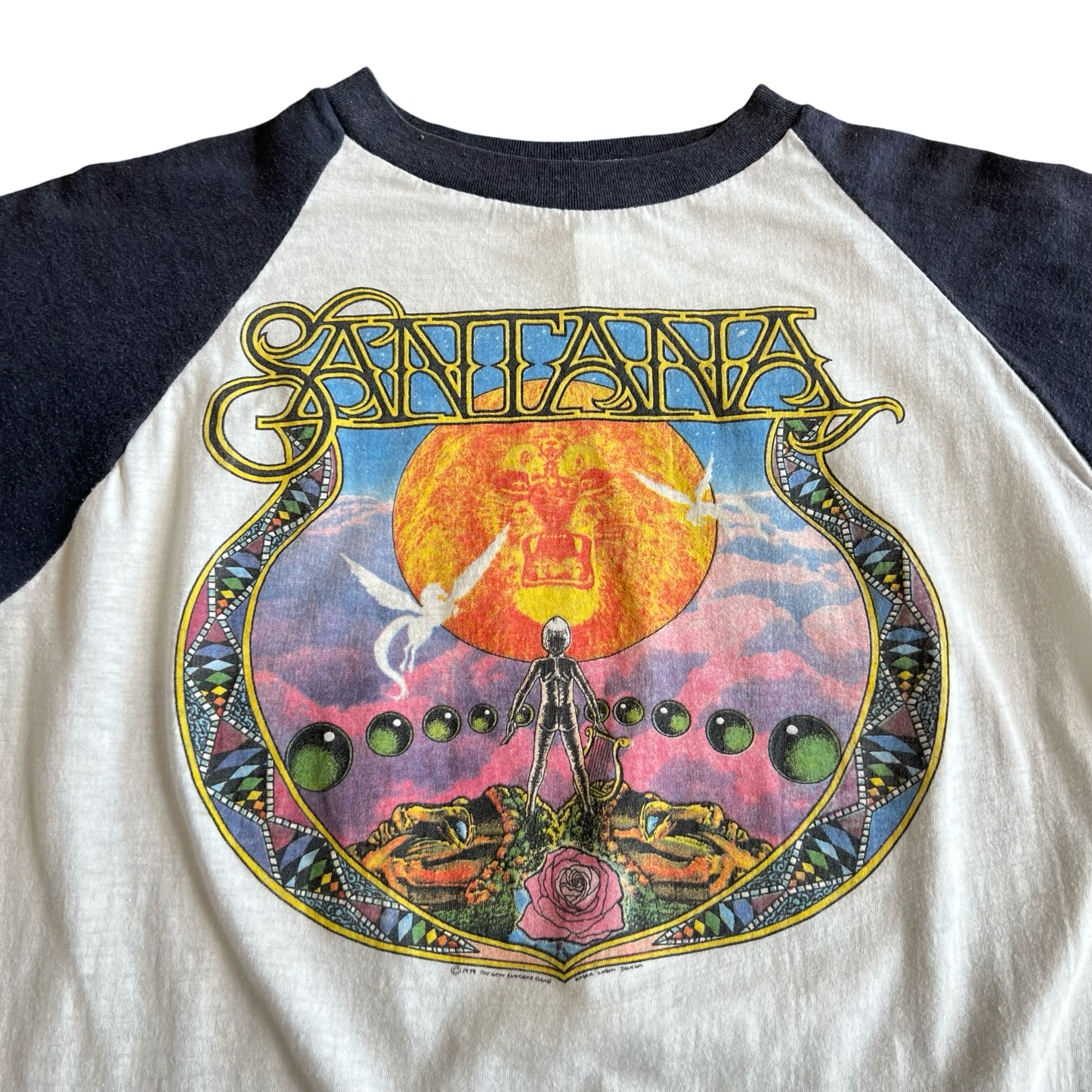 Vintage 70s Santana 1979 Raglan Short Sleeve T-Shirt SZ M