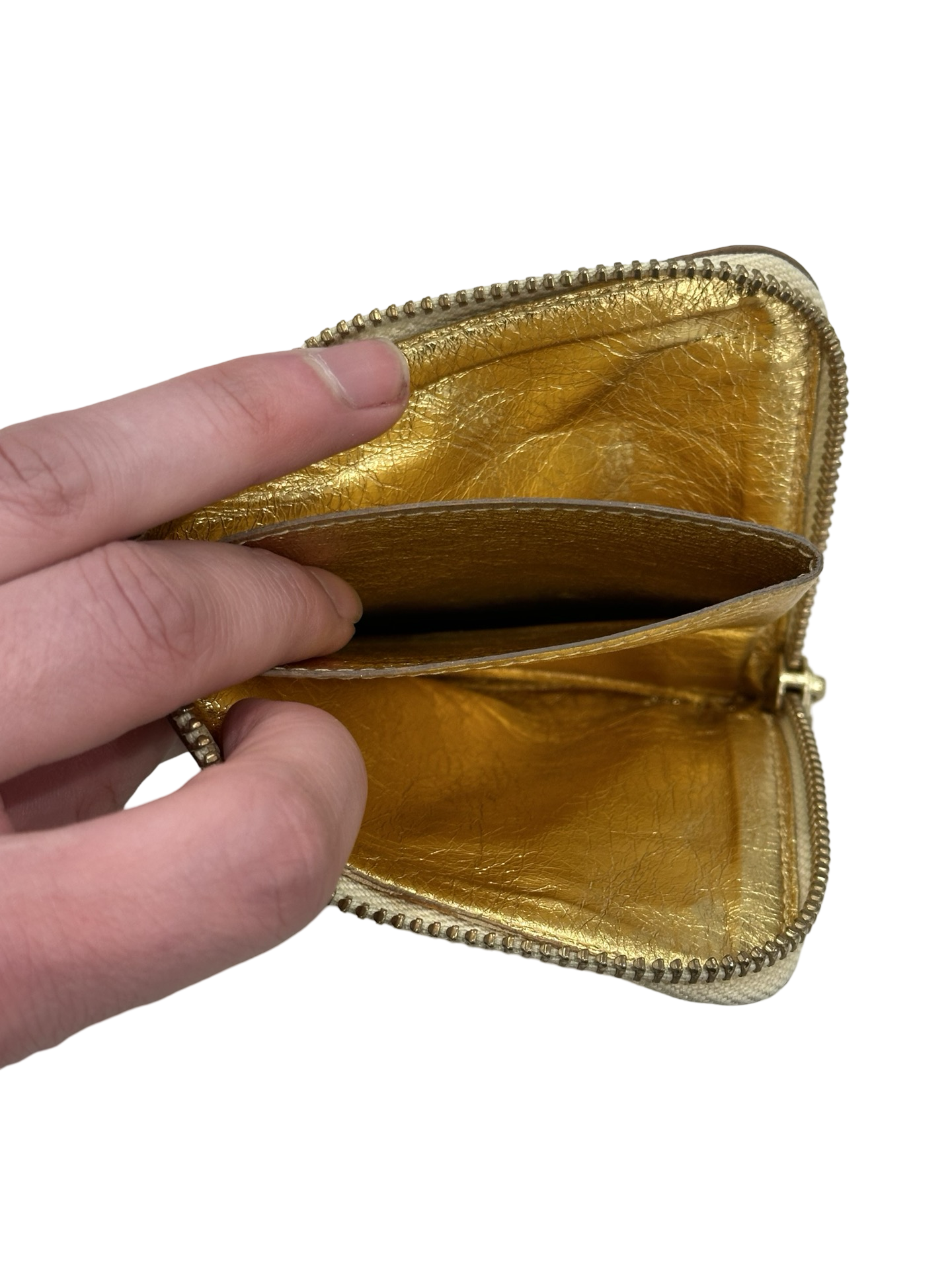 Comme des Garçons Gold Foil Leather Card Holder