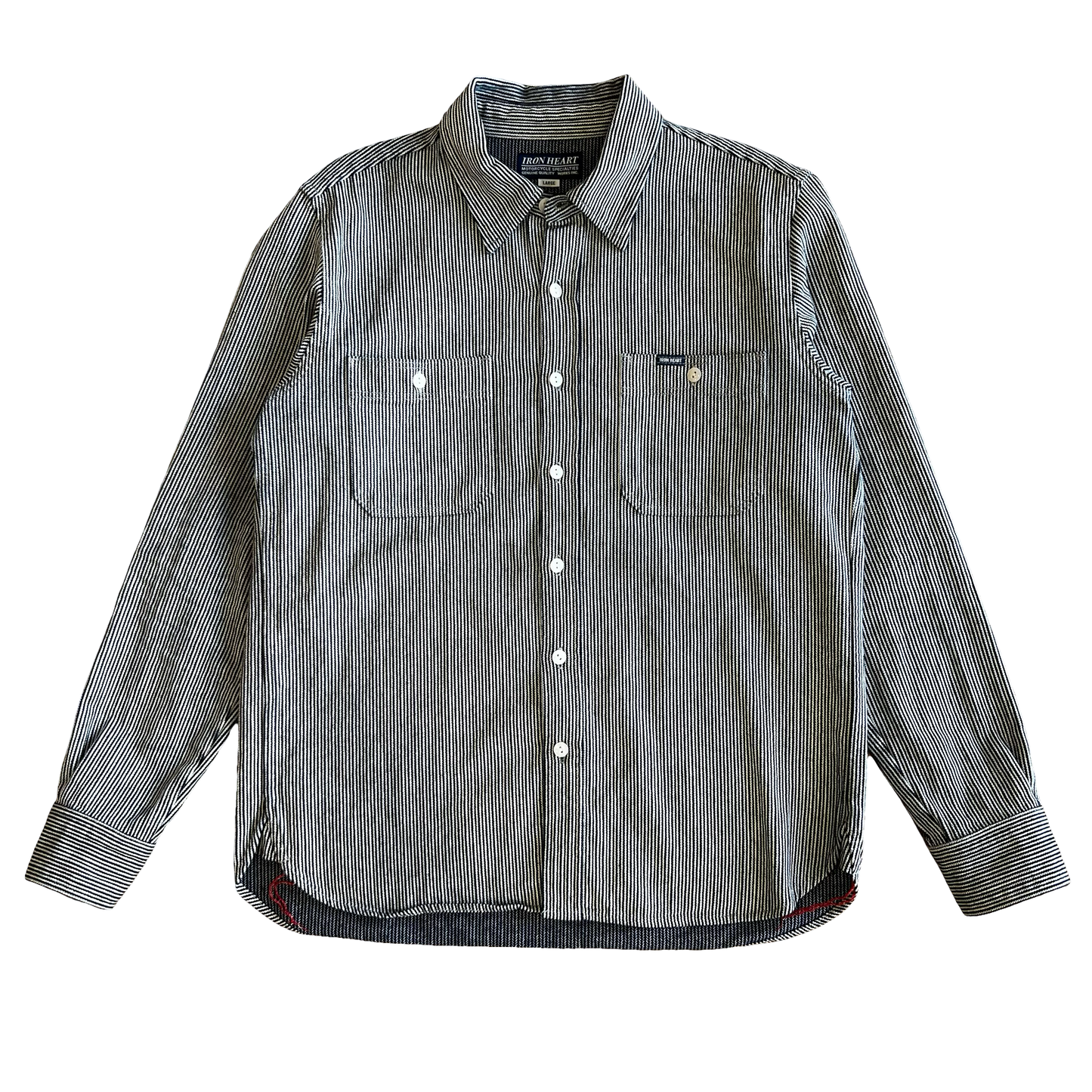 Iron Heart Hickory Stripe Work Shirt SZ Large