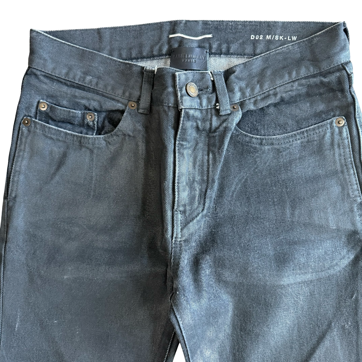 Saint Laurent Black Waxed D02 Denim SZ 28