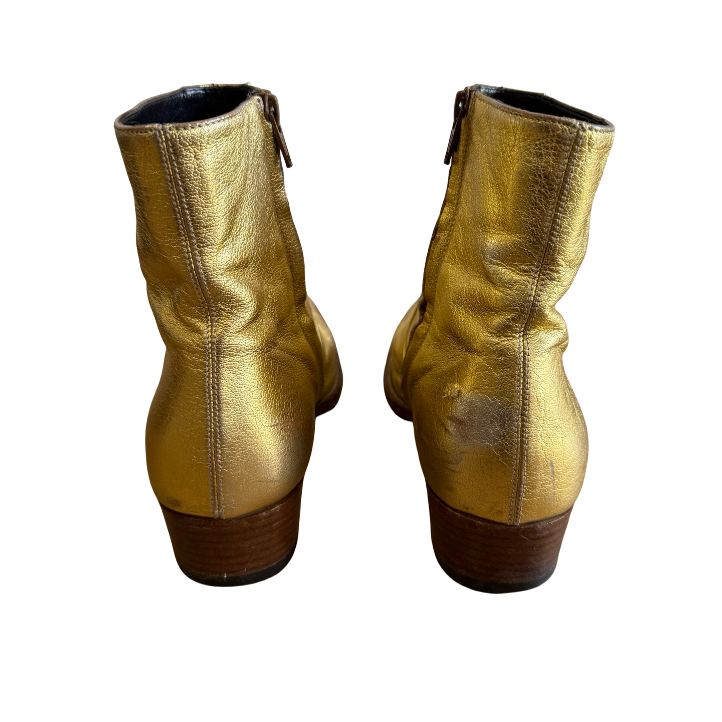 Saint Laurent Metallic Gold Boots SZ 40.5