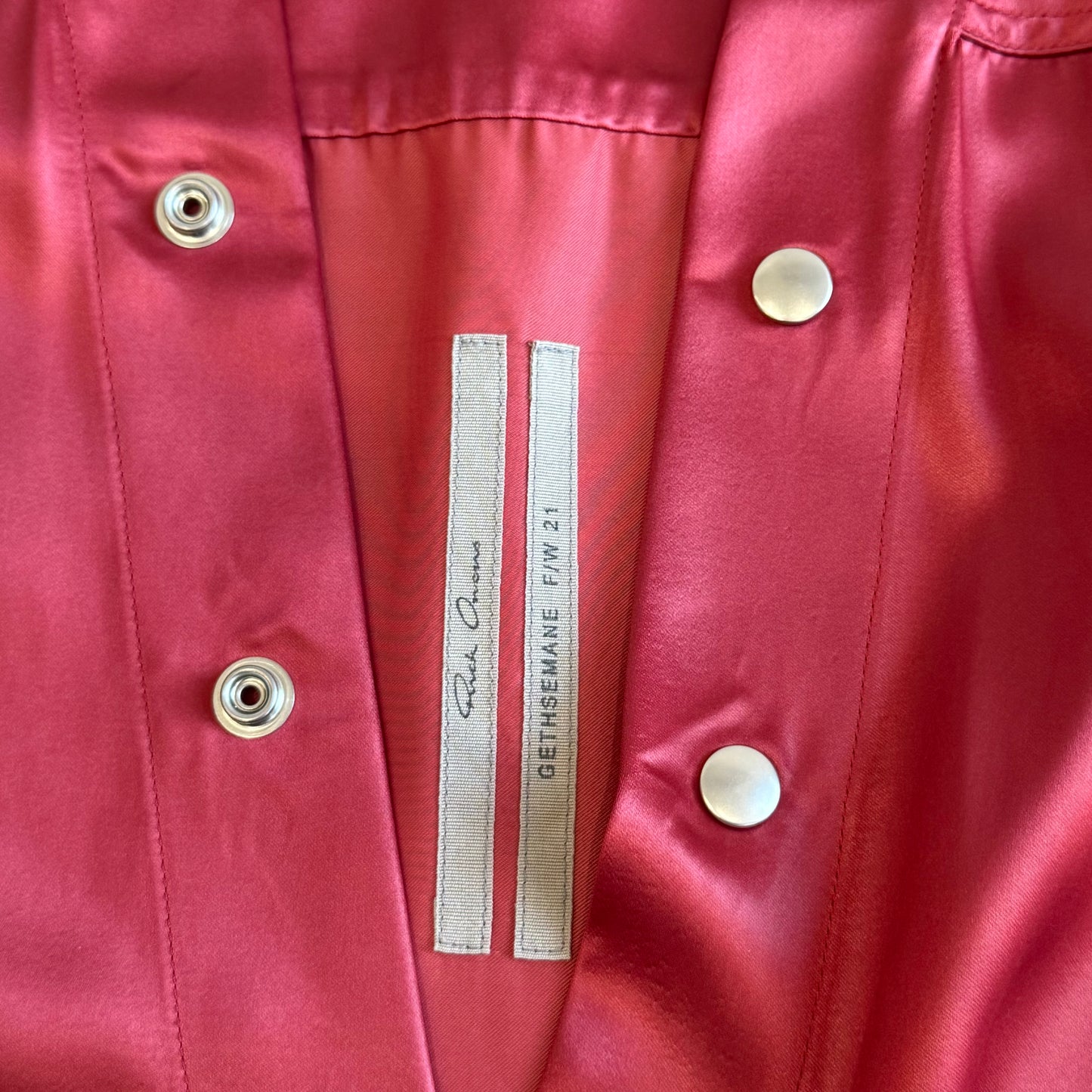 Rick Owens Larry Carnelian Silk Shirt AW21 SZ 50