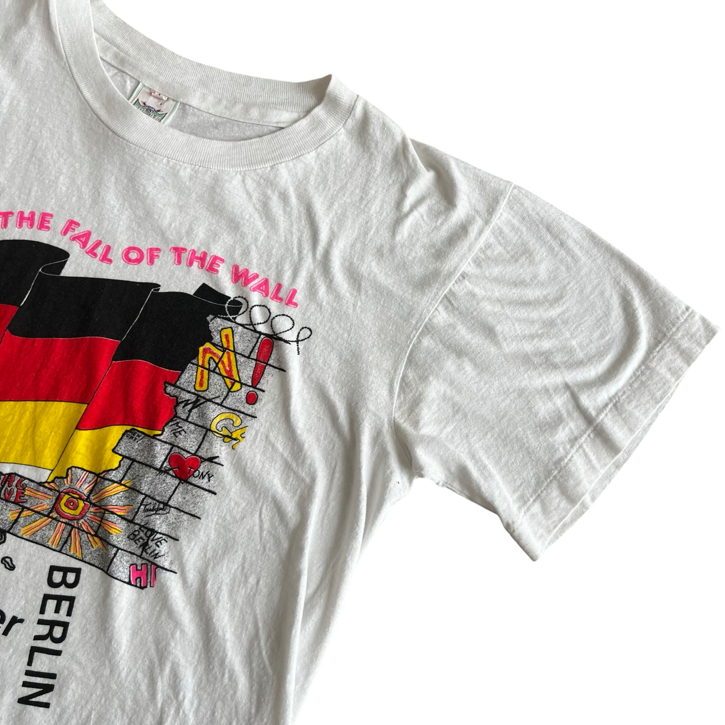 Vintage 80s Fall Of The Wall Berlin Wall T-Shirt SZ L