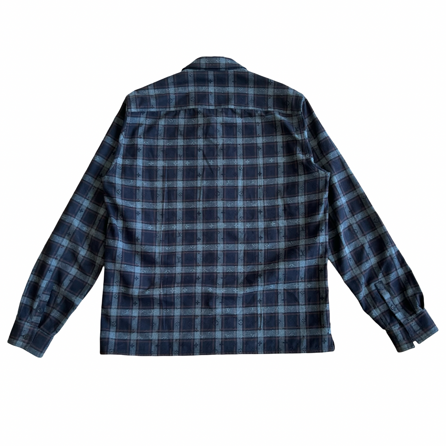 Louis Vuitton Monogram Flannel Button Up Shirt FW15 SZ XL