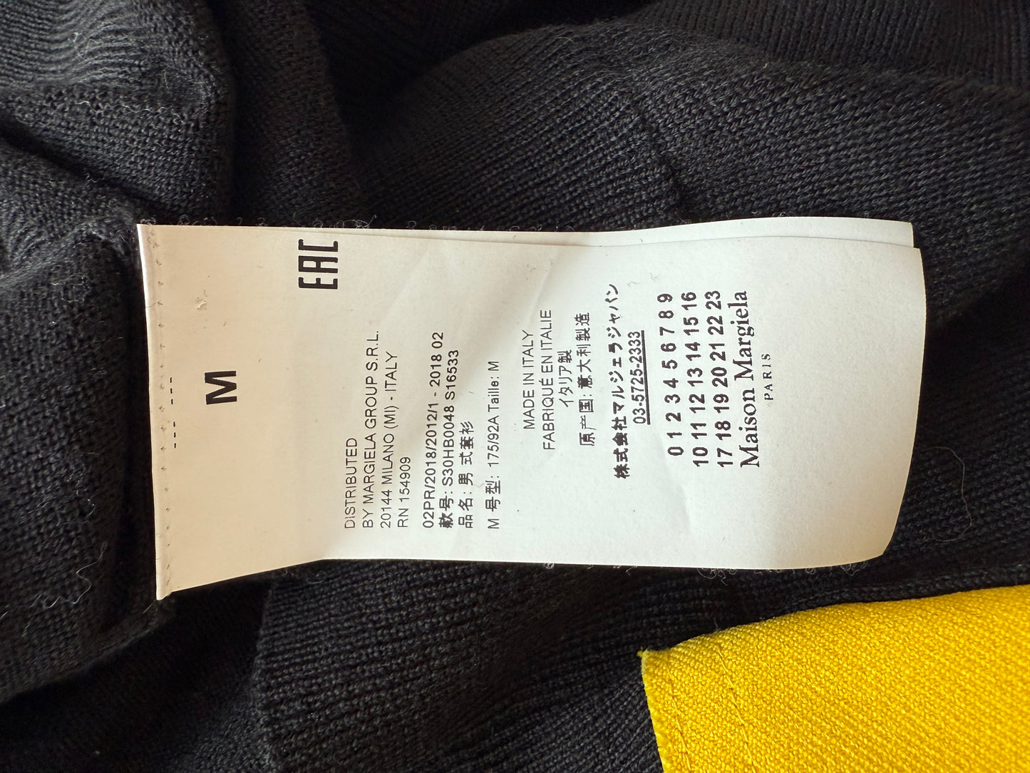 Margiela split color Knit Sweater SZ M