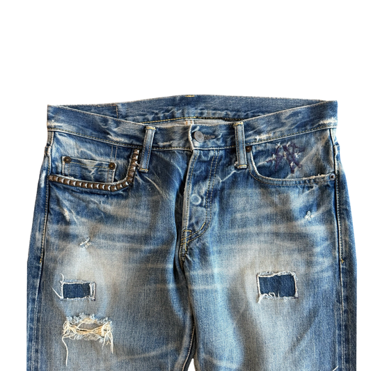 Hysteric Glamour Studded Repaired Denim SZ 32
