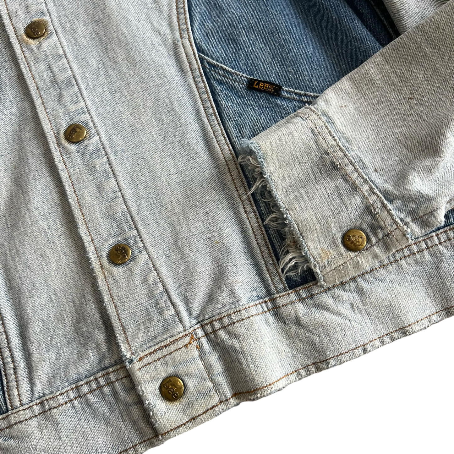 Vintage 1970s Lee Reversible 2 Tone Denim Jacket SZ M