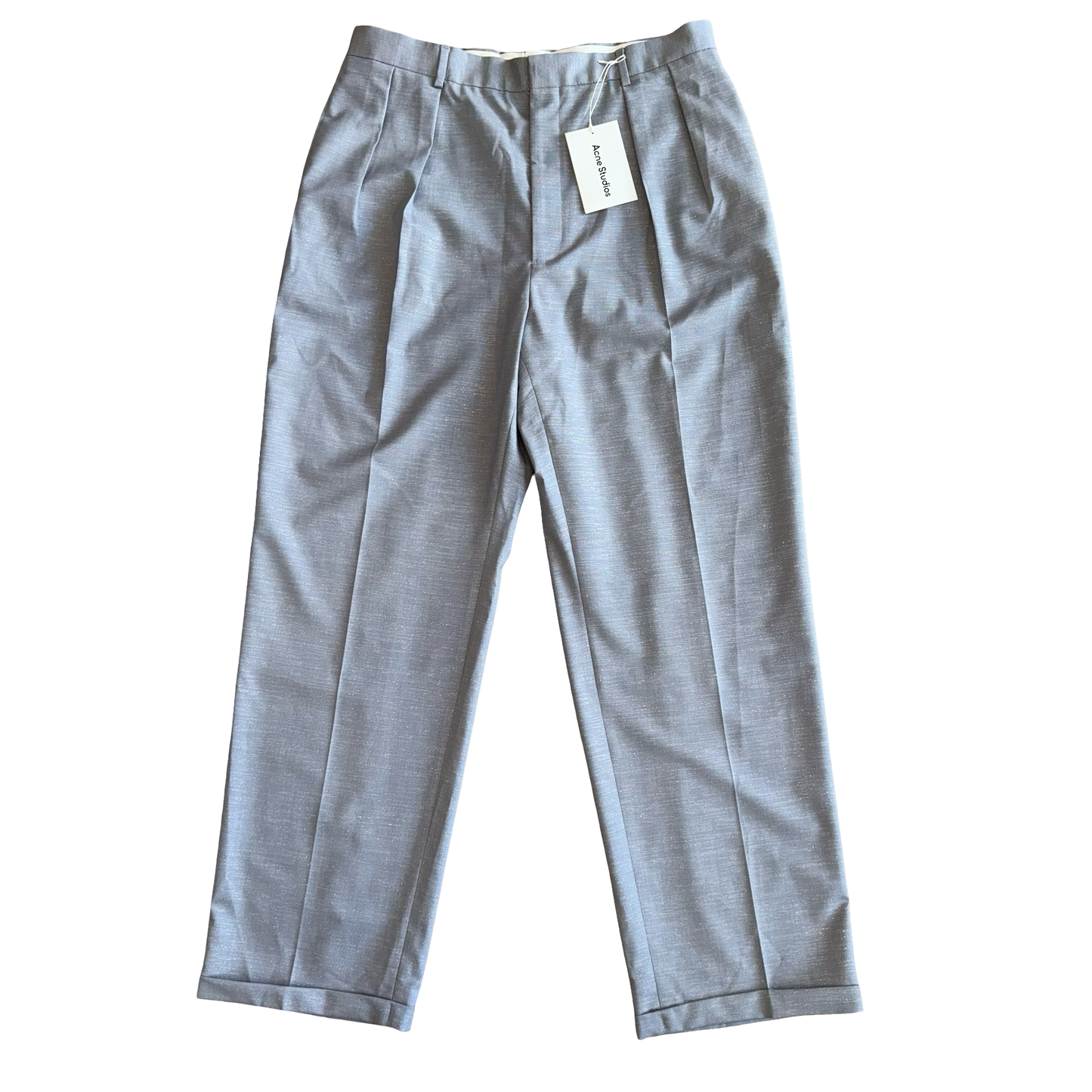 Acne Studios Dusty Blue Glitter Trousers SZ 54