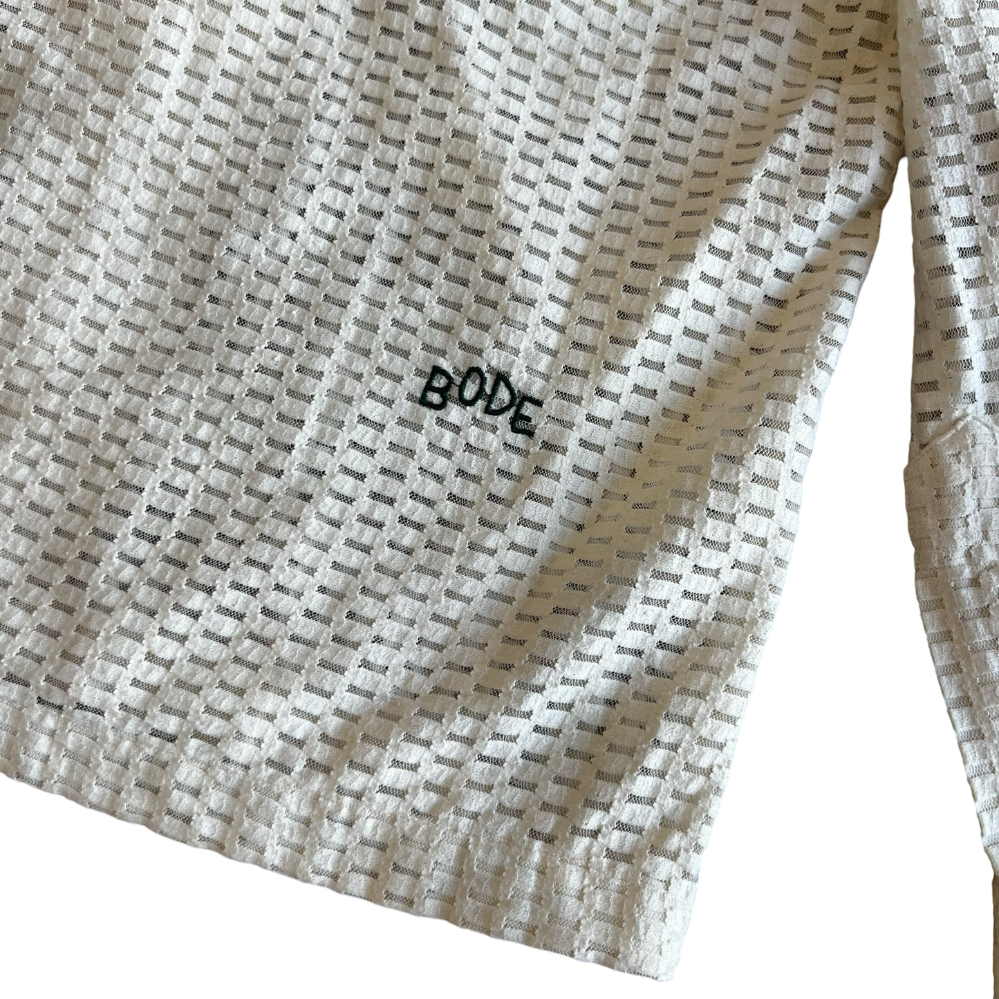 Bode Sheer Lace Buttonup Sz M