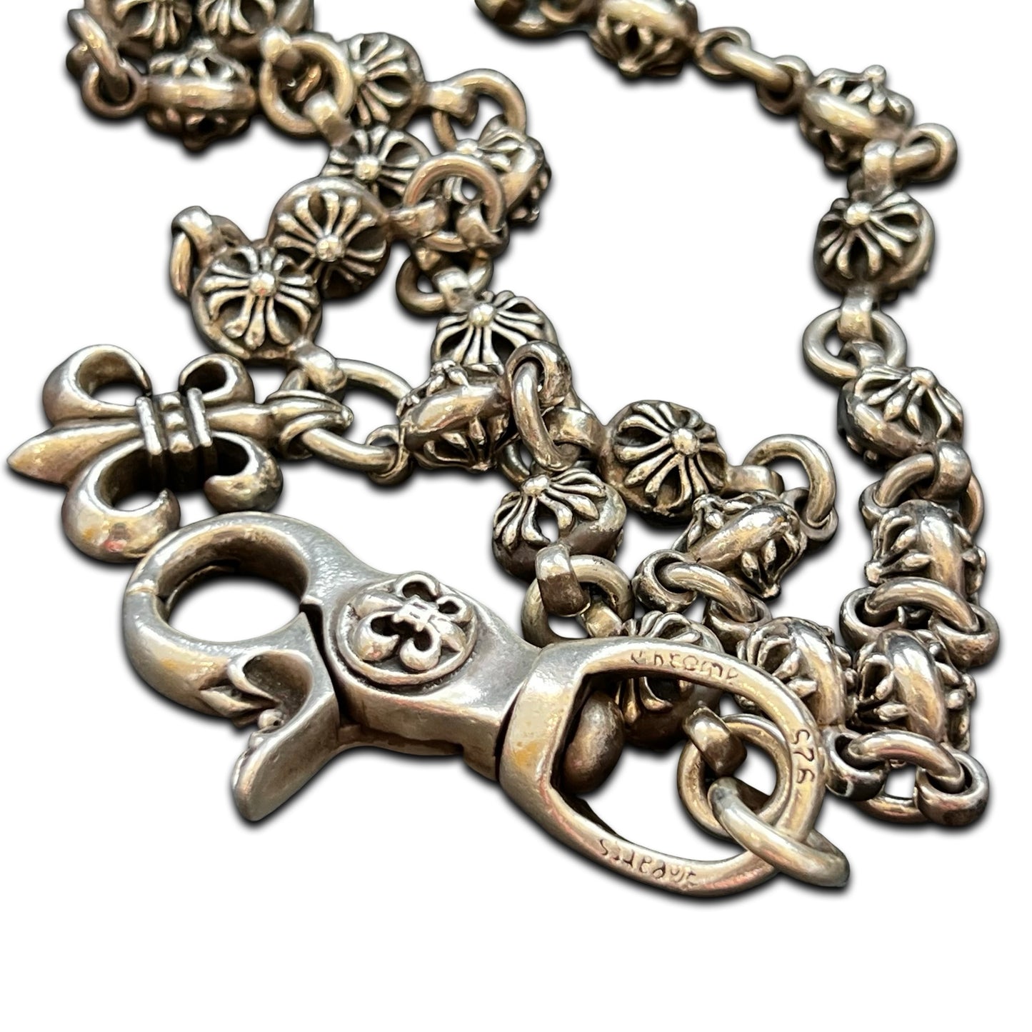 Chrome Hearts Plus Ball Fleur Pendant Wallet Chain