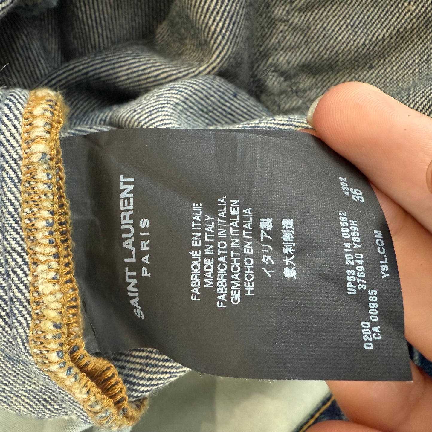 Saint Laurent Light Wash D01 Sz 34