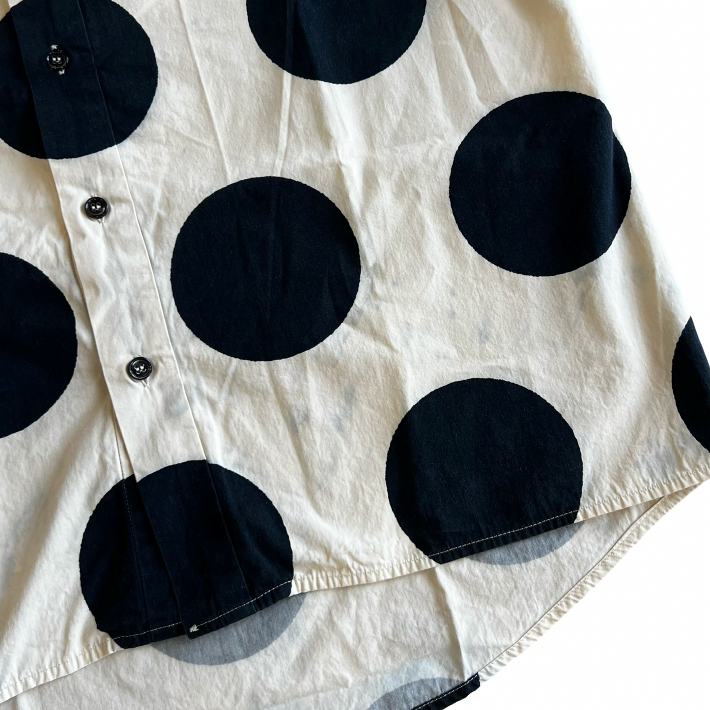 Marni Navy Polka Dot Button-Up Sz 46