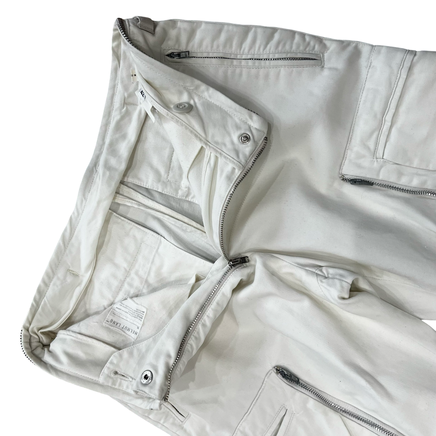 Helmut Lang White Cargo Flight Pants AW99-00 Sz 42/30