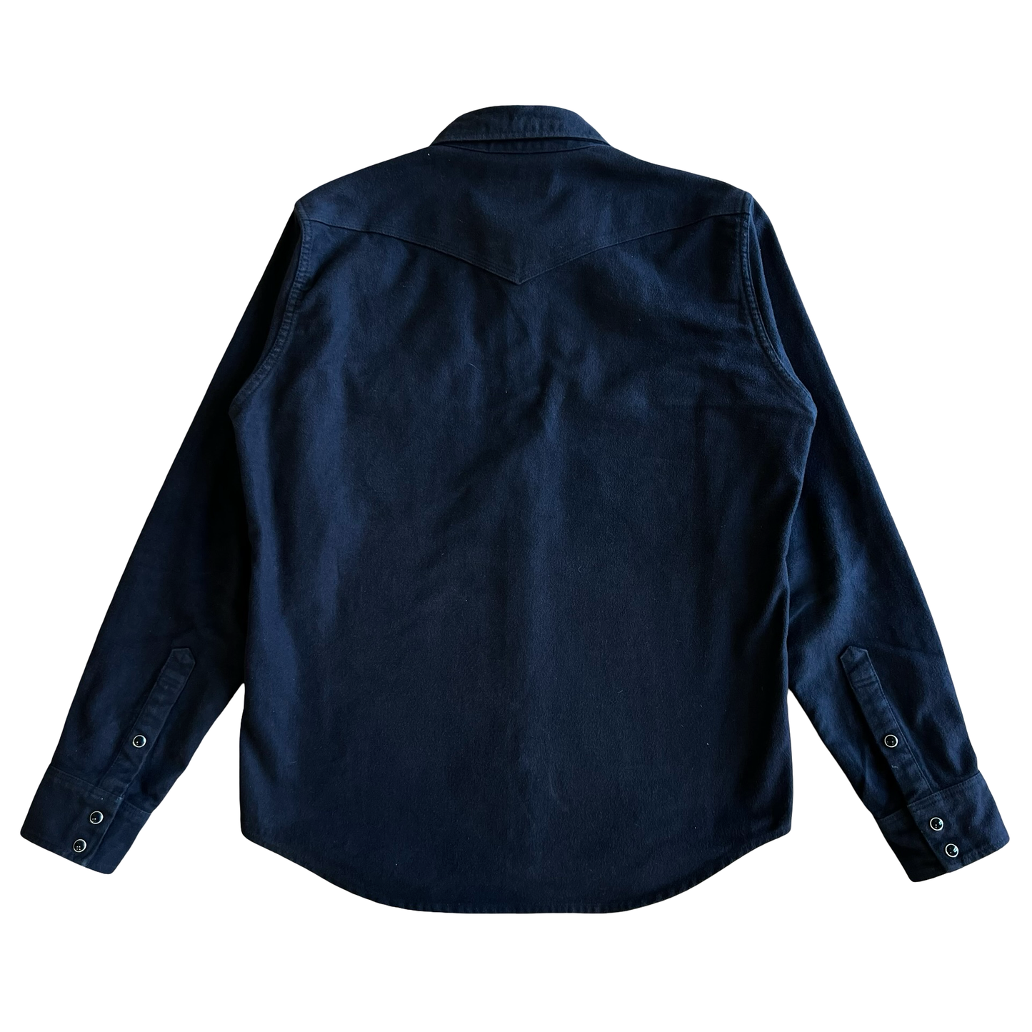 Iron Heart Navy Moleskin Western Snap Work Shirt SZ Large