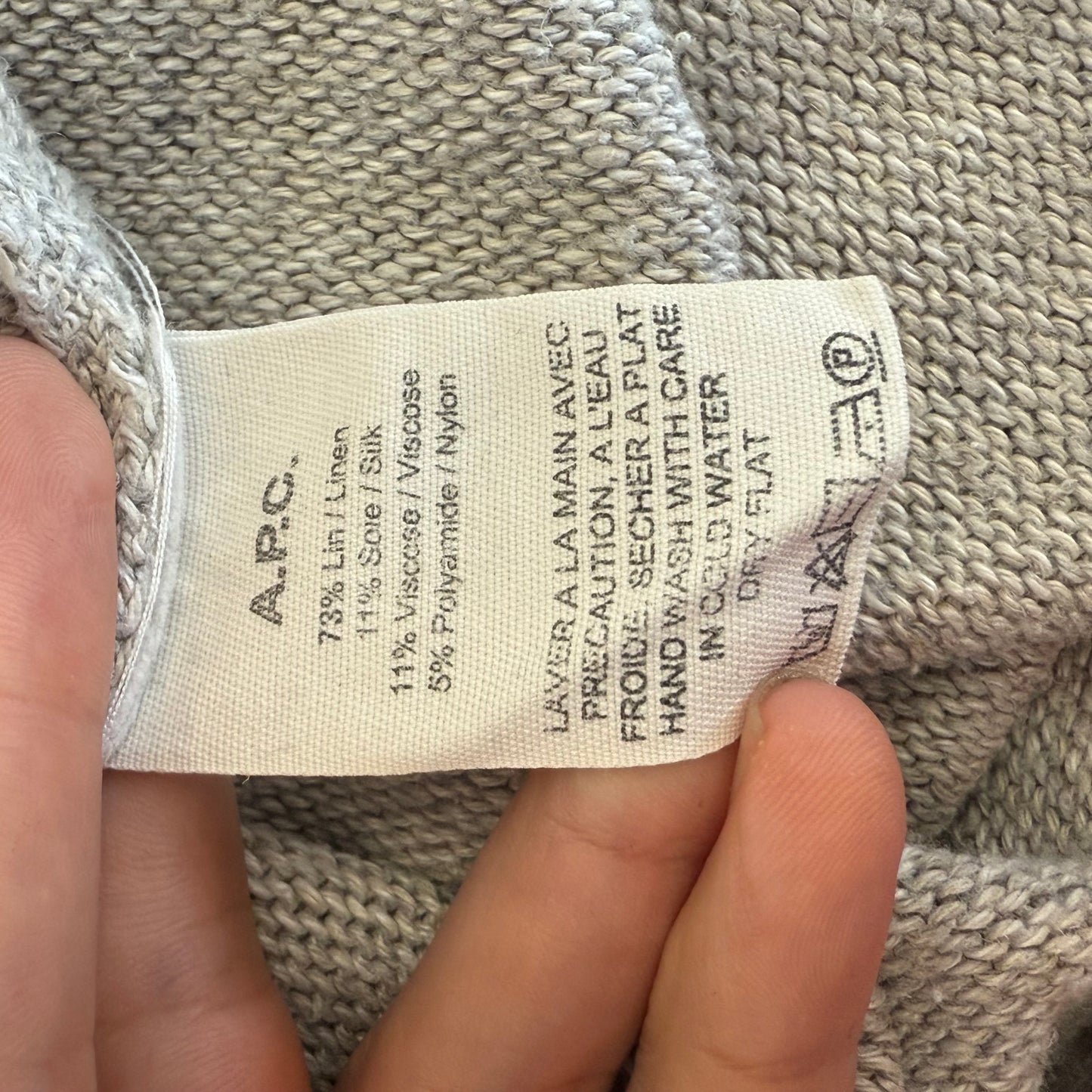 A.P.C. Linen Sweater SZ Small