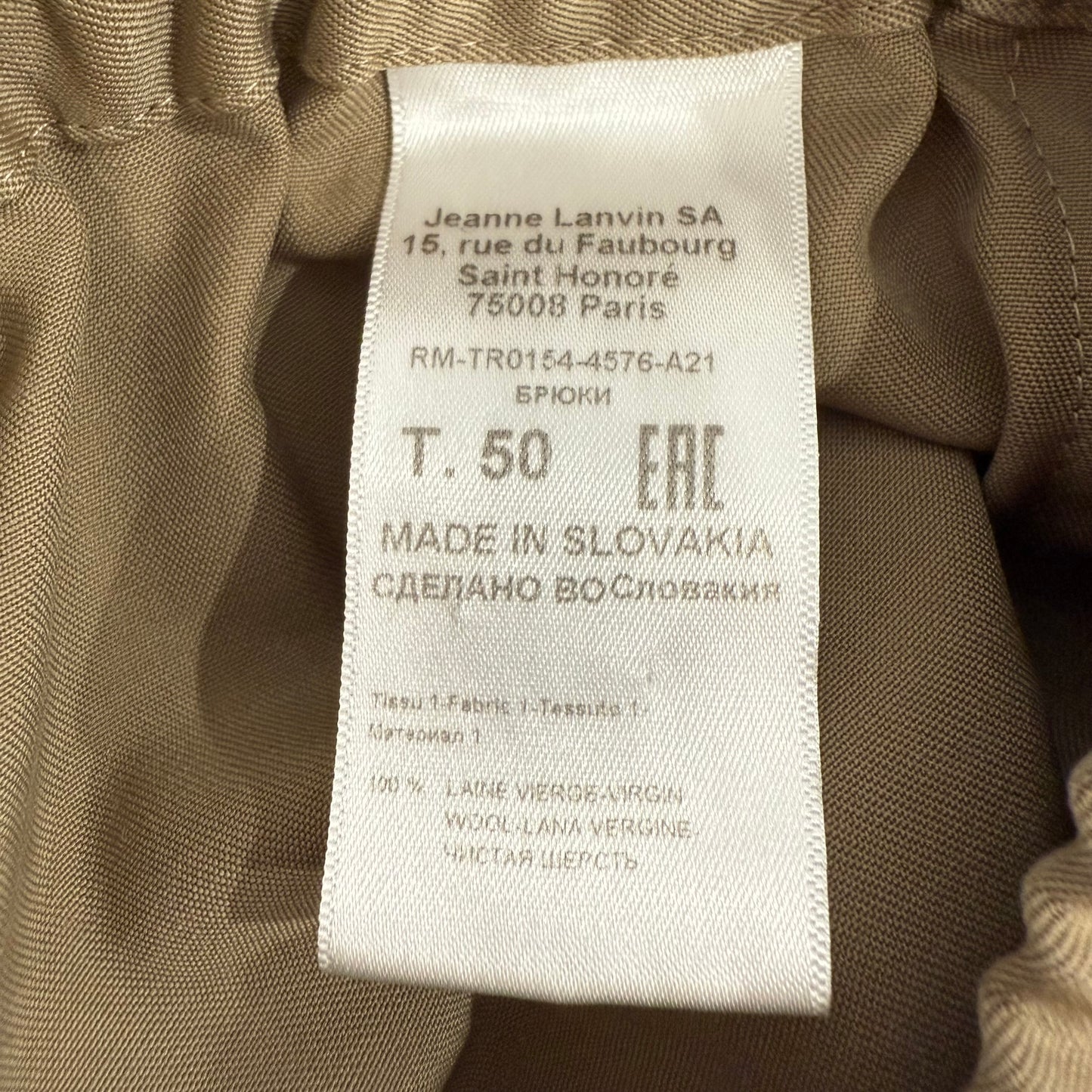 Lanvin Track Pants SZ 50