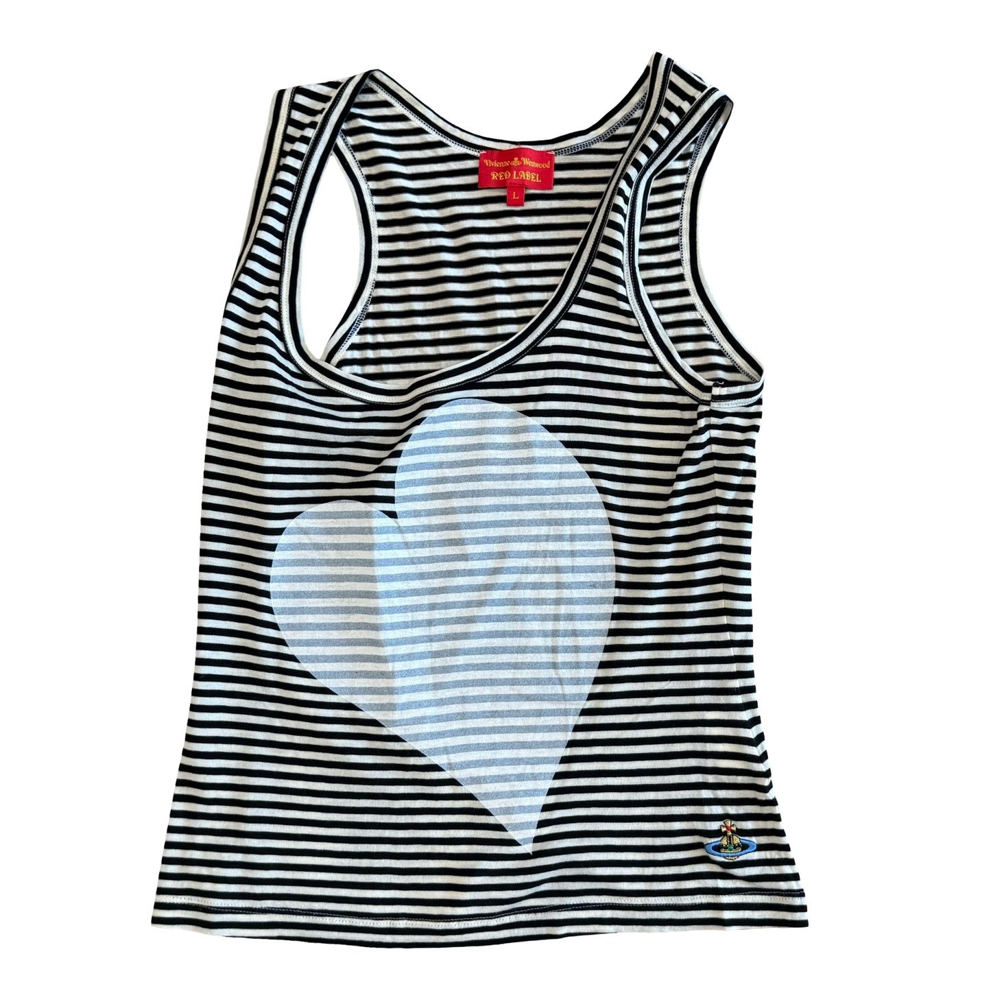 Vivienne Westwood Striped Heart Tank Top SZ L