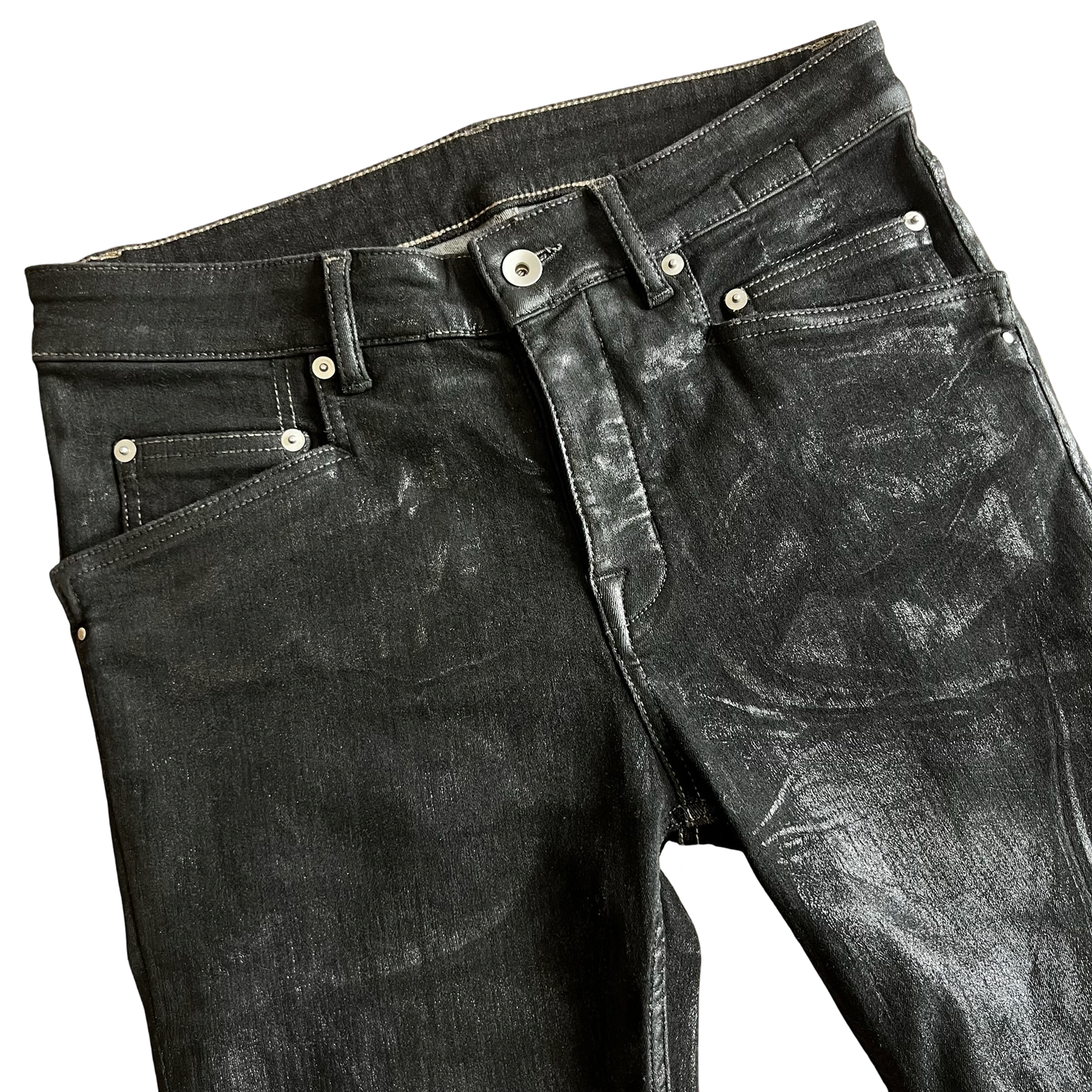 Rick Owens Foil Waxed Tyrone Bootcut Jeans SZ 30