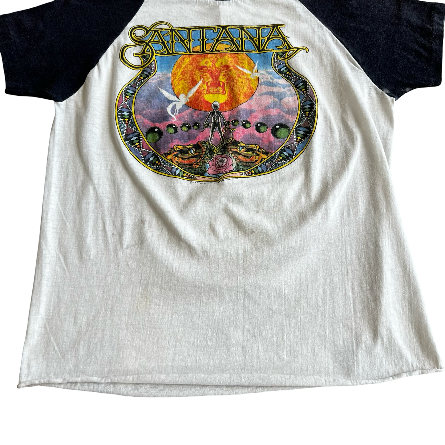 Vintage 70s Santana 1979 Raglan Short Sleeve T-Shirt SZ M