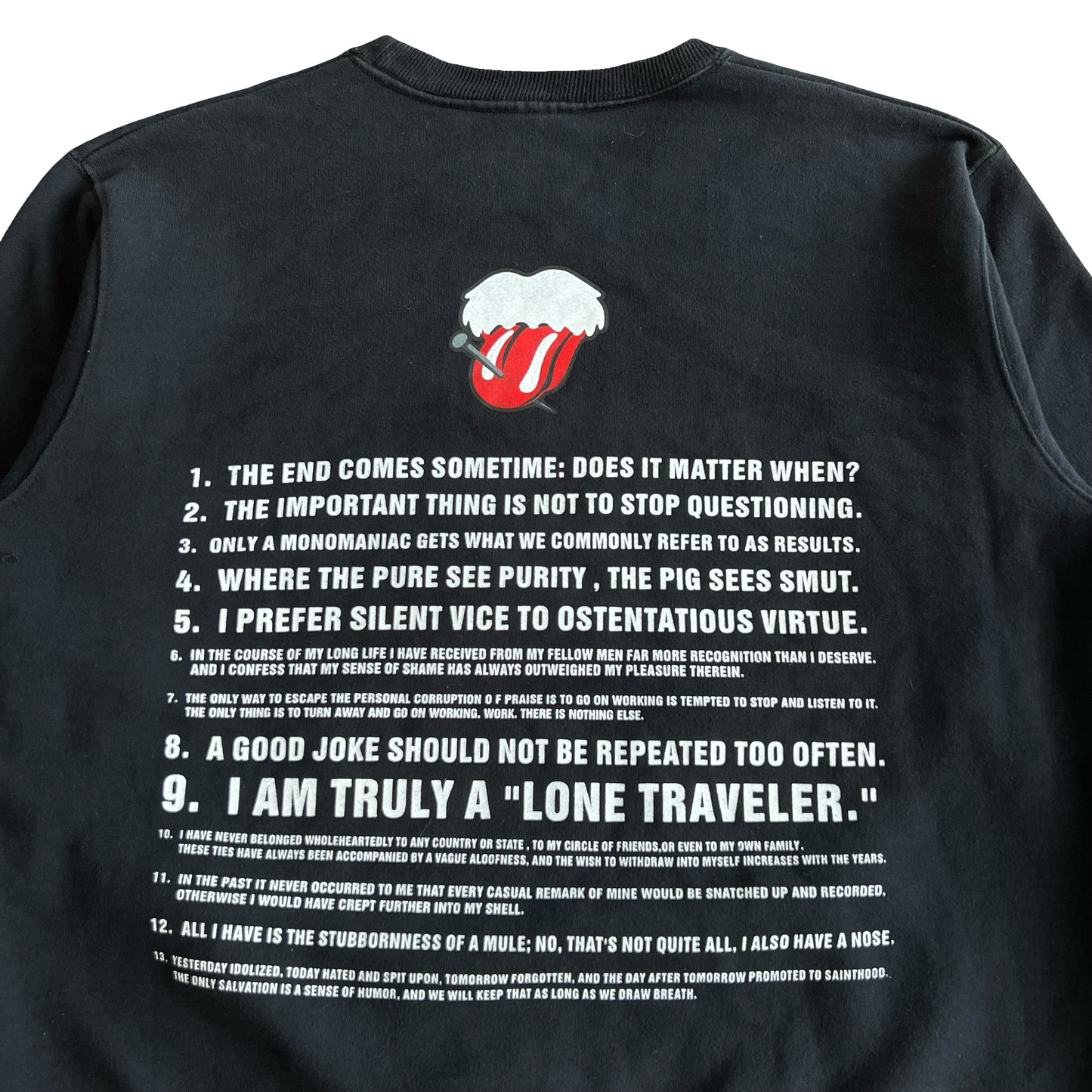 Number (N)ine Rolling Stones Pierced Tongue Crewneck SZ 3