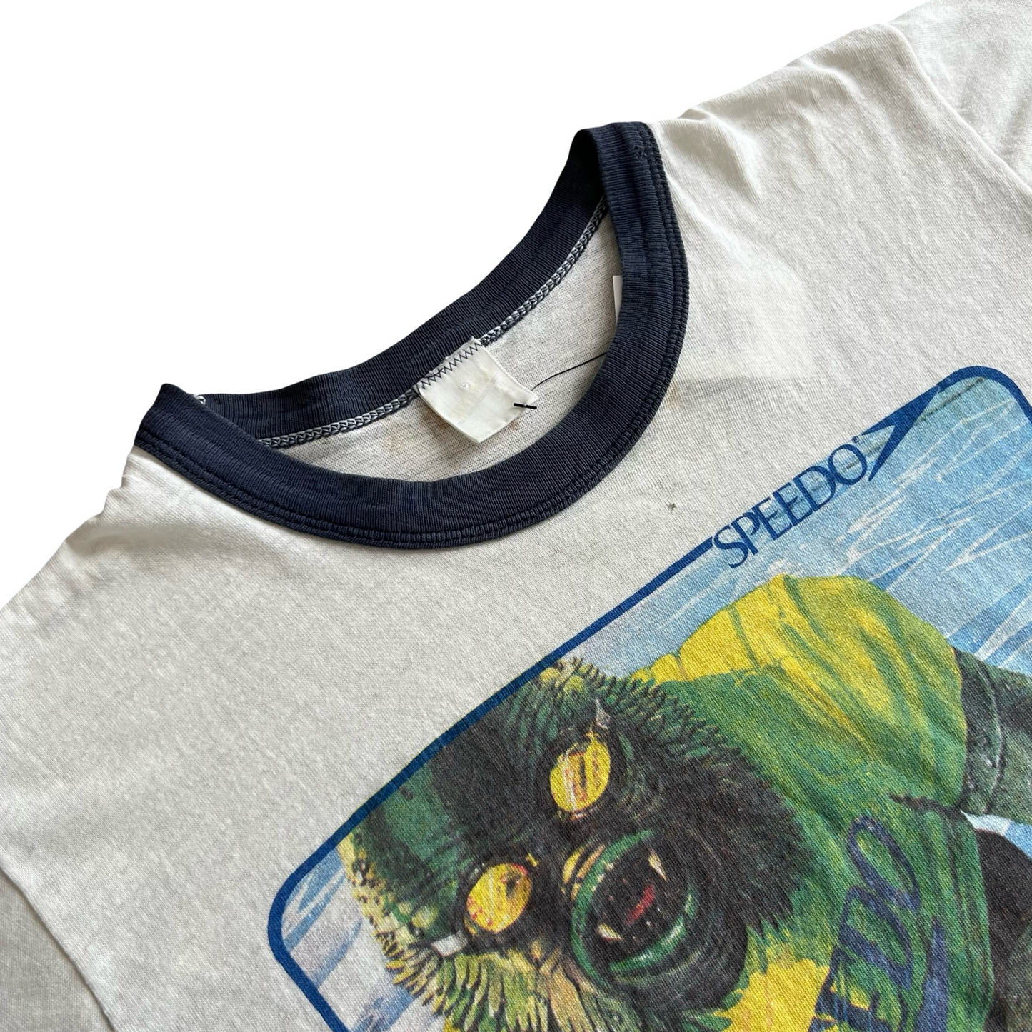 Vintage 70s Speedo Swamp Monster Ringer T-Shirt SZ M