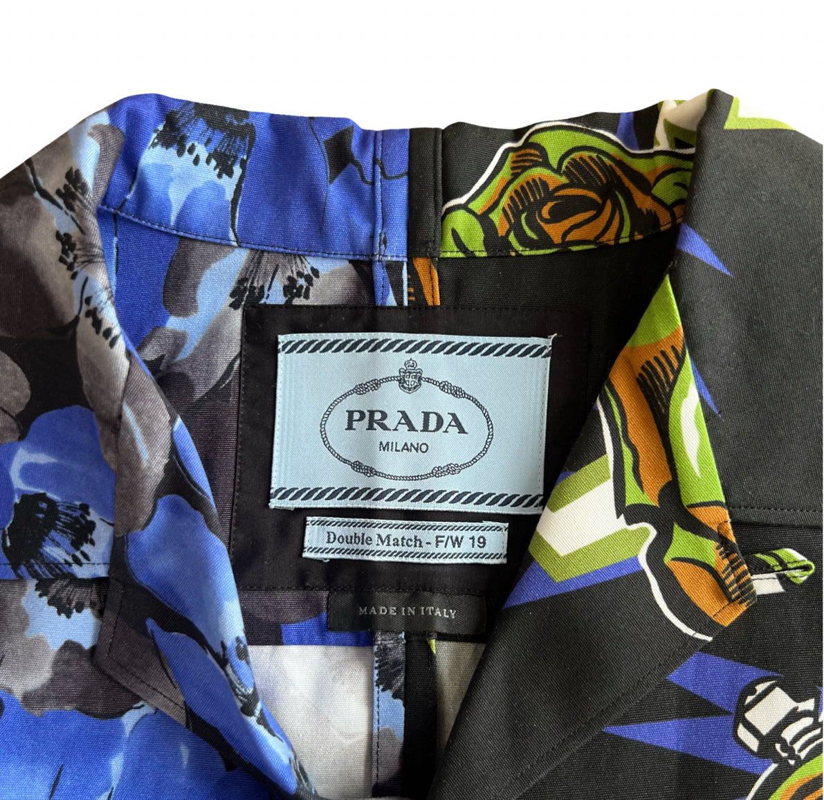 Prada Split Frankenstein Flower Button-up AW19 SZ XS